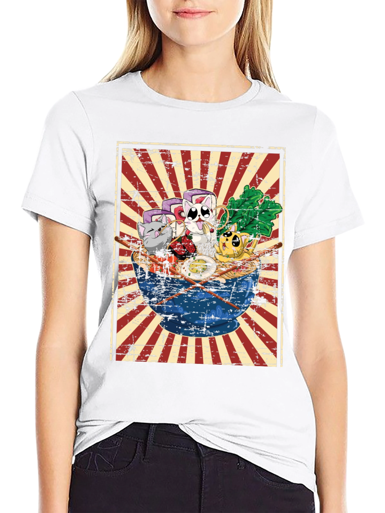 Sushi Cat Ramen Graphic Tee