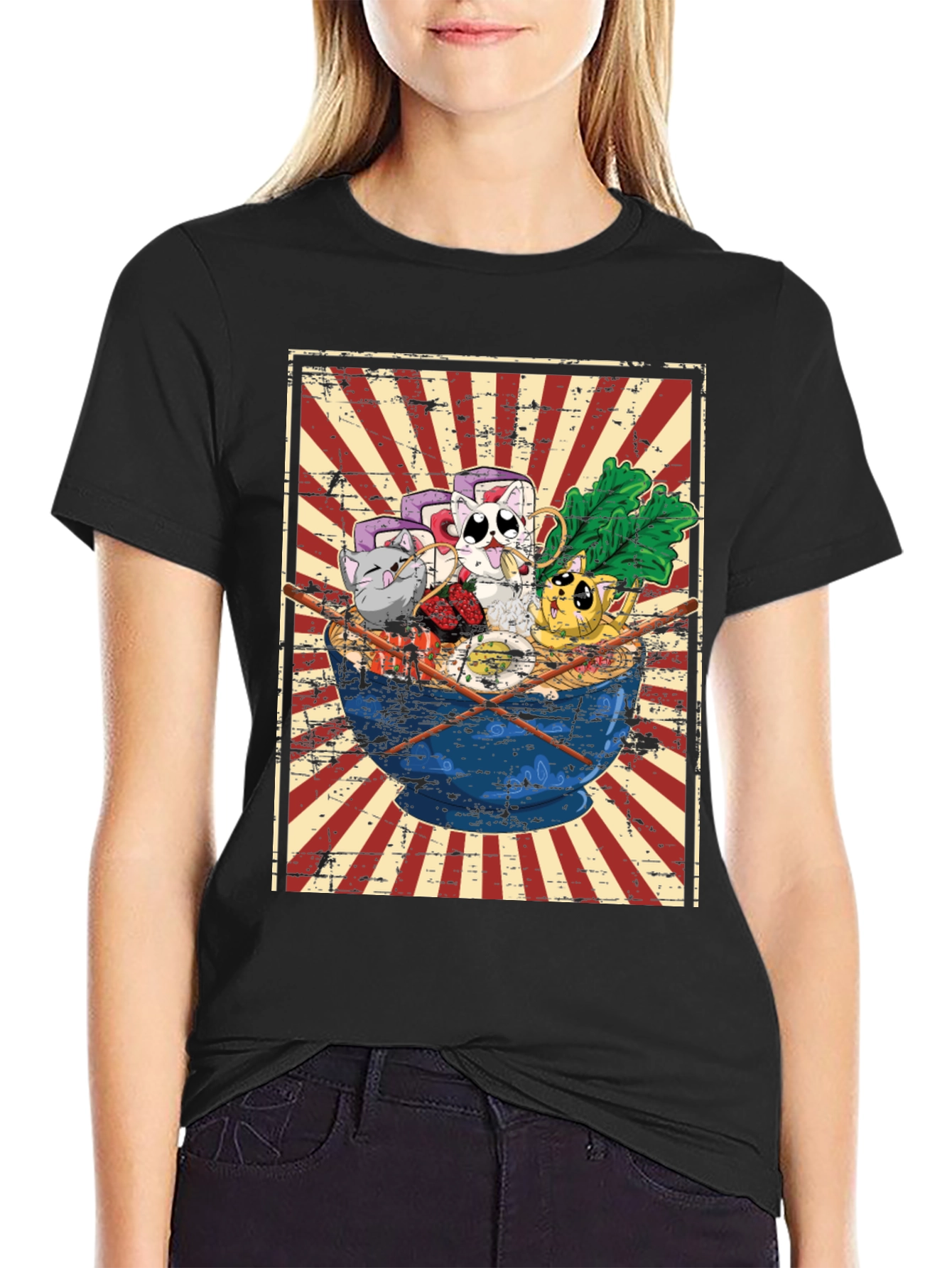 Sushi Cat Ramen Graphic Tee