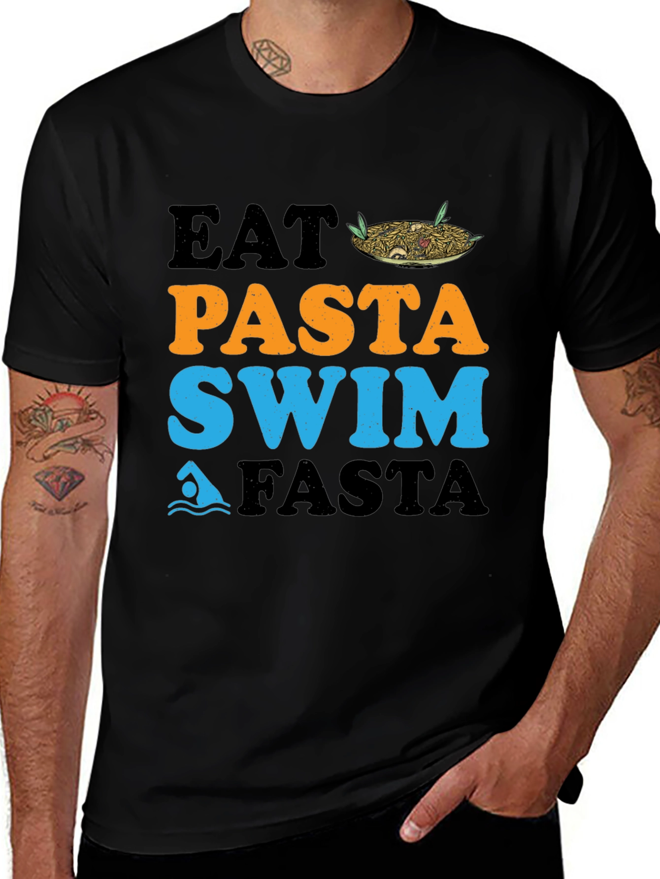 Eat Pasta Swim Fasta Graphic Tee