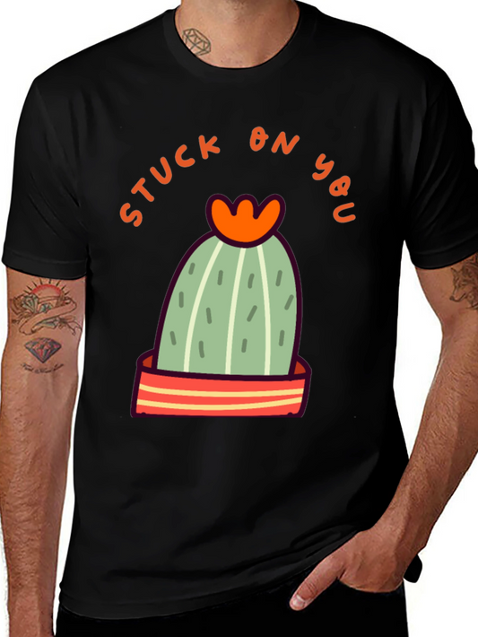 Stuck On You Cactus Graphic Tee - Trendy Casual Wear