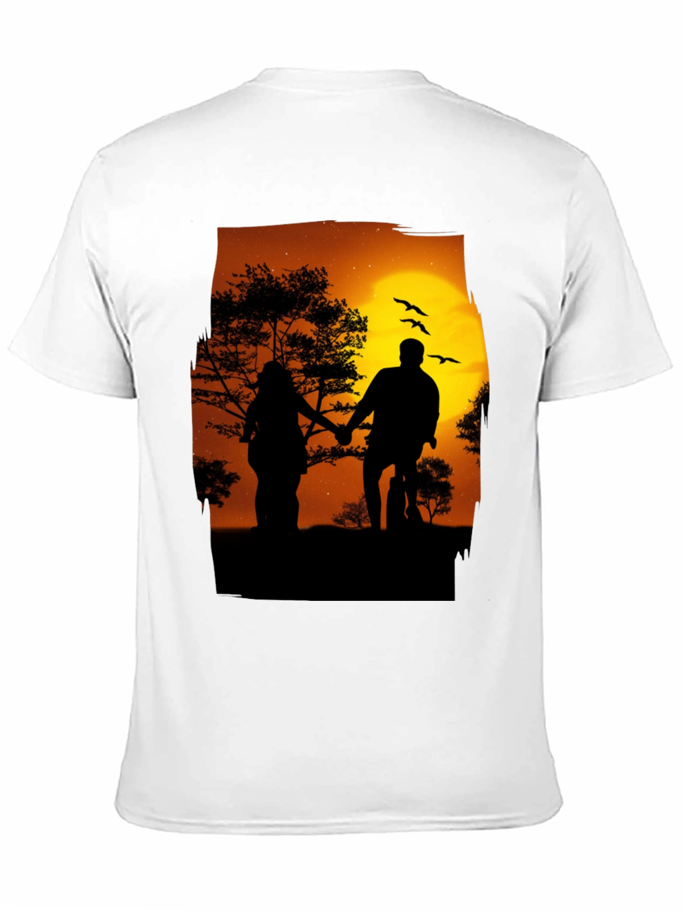 Silhouette Sunset Couple Graphic Tee