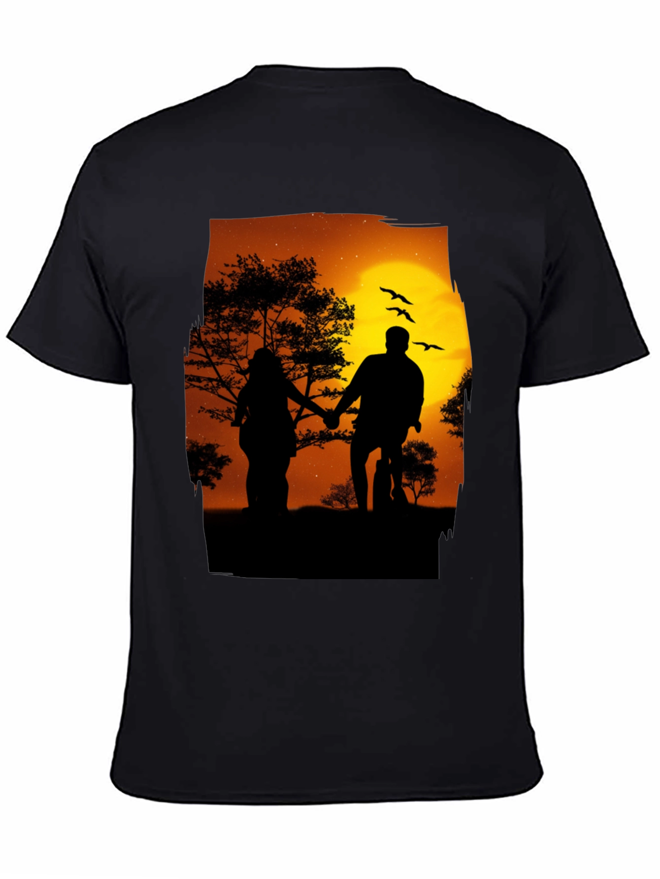 Silhouette Sunset Couple Graphic Tee