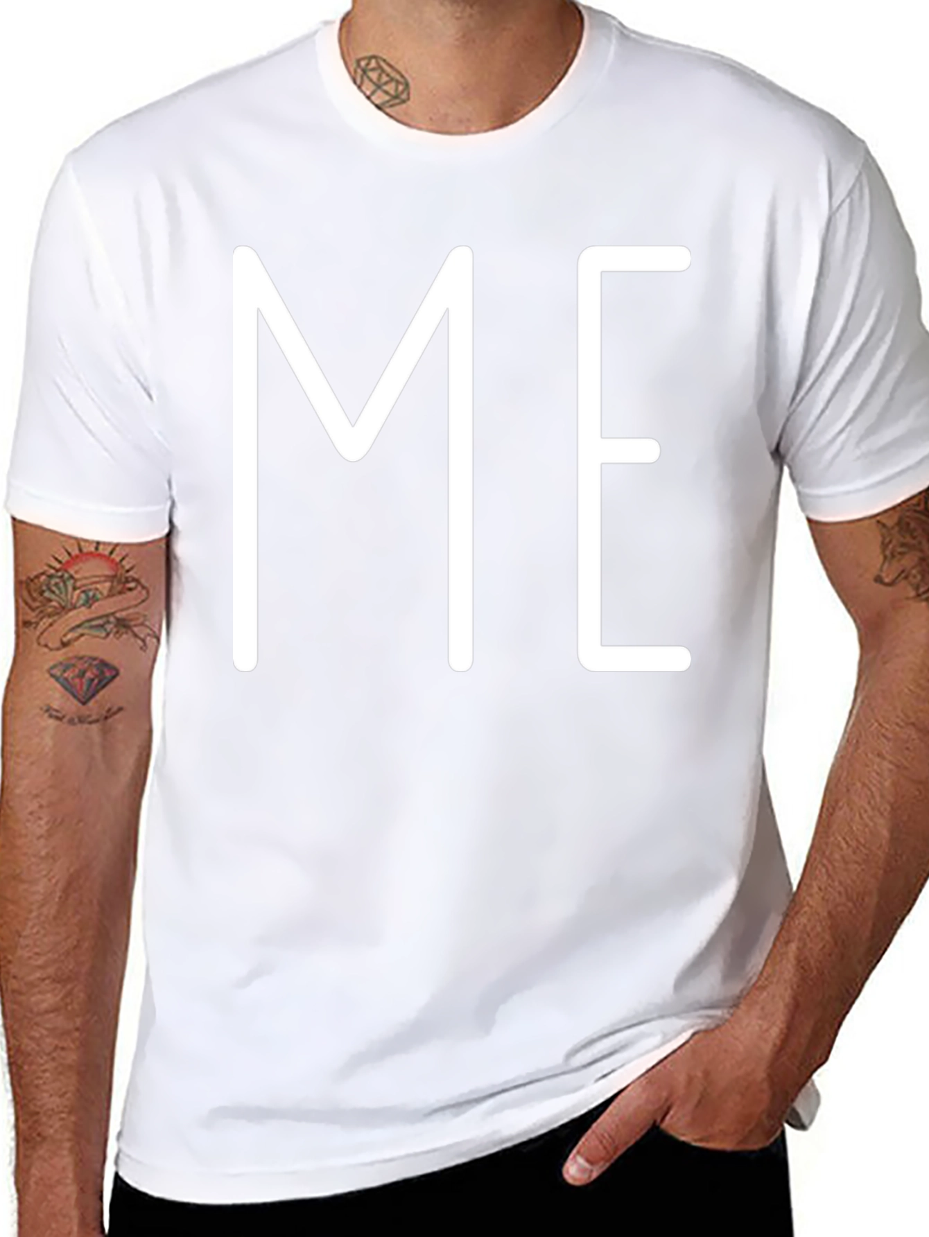 Minimalist ME Graphic Print Black T-Shirt
