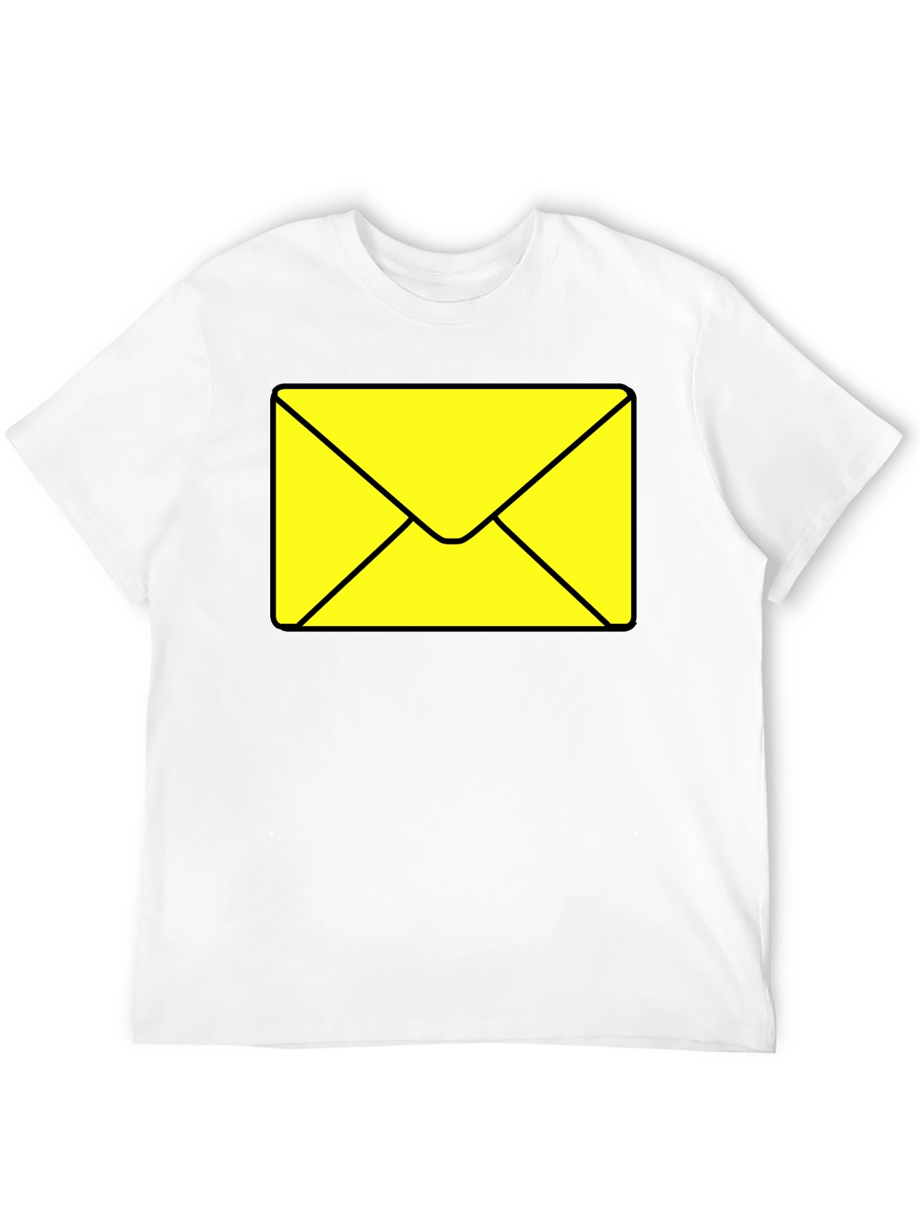 Envelope Graphic Tee - Black Cotton Casual T-Shirt