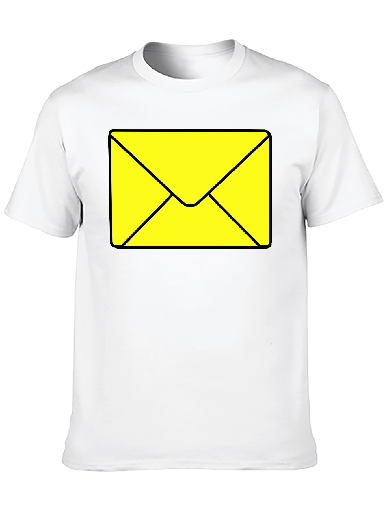 Envelope Graphic Tee - Black Cotton Casual T-Shirt