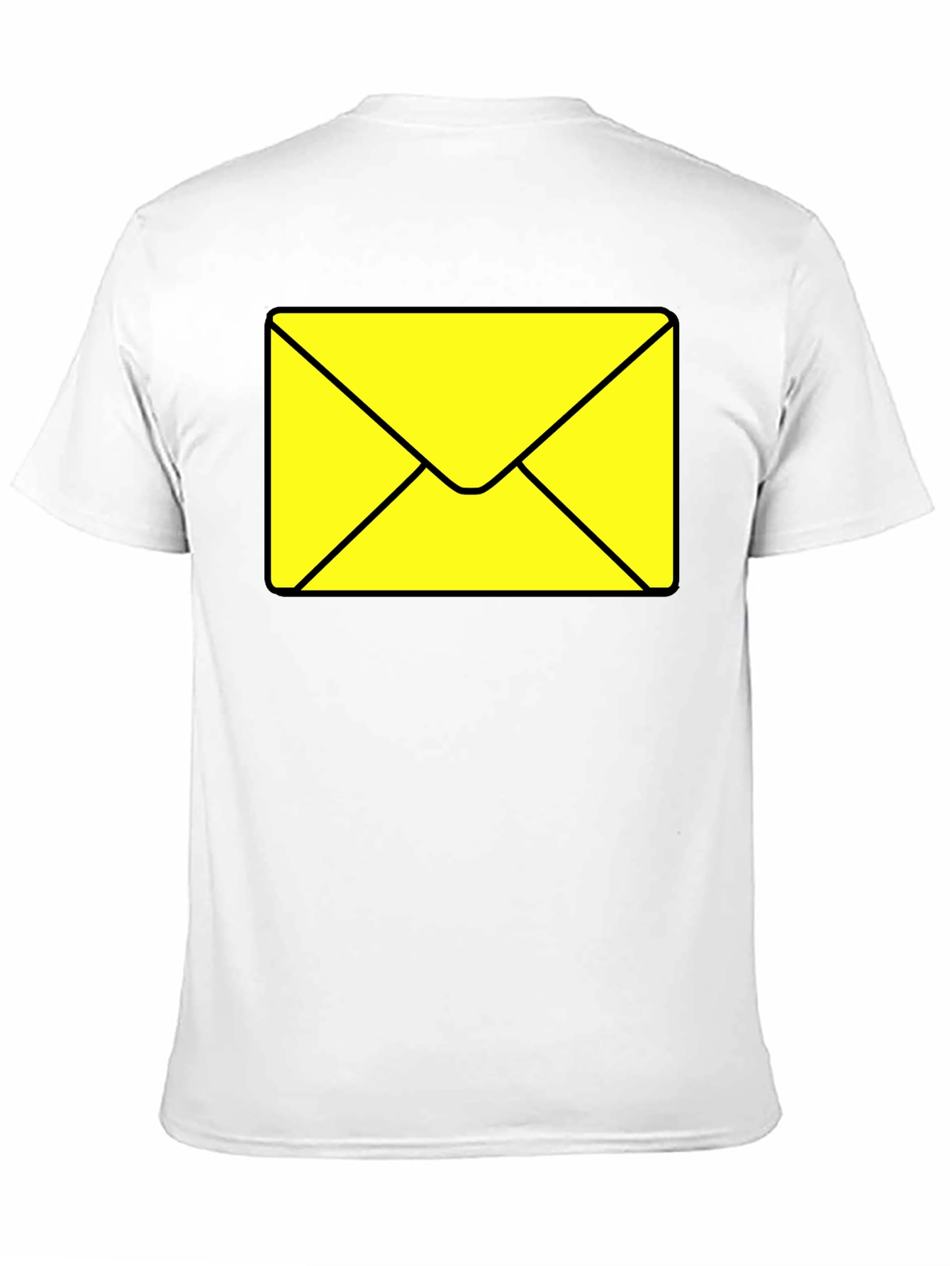 Envelope Graphic Tee - Black Cotton Casual T-Shirt