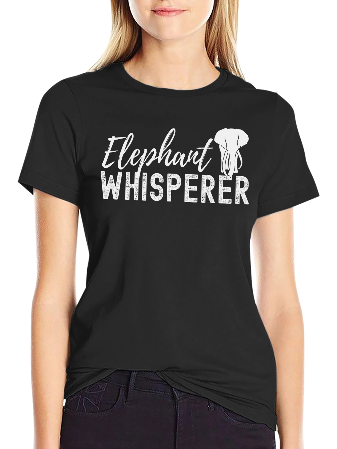 Elephant Whisperer Graphic T-Shirt - Black