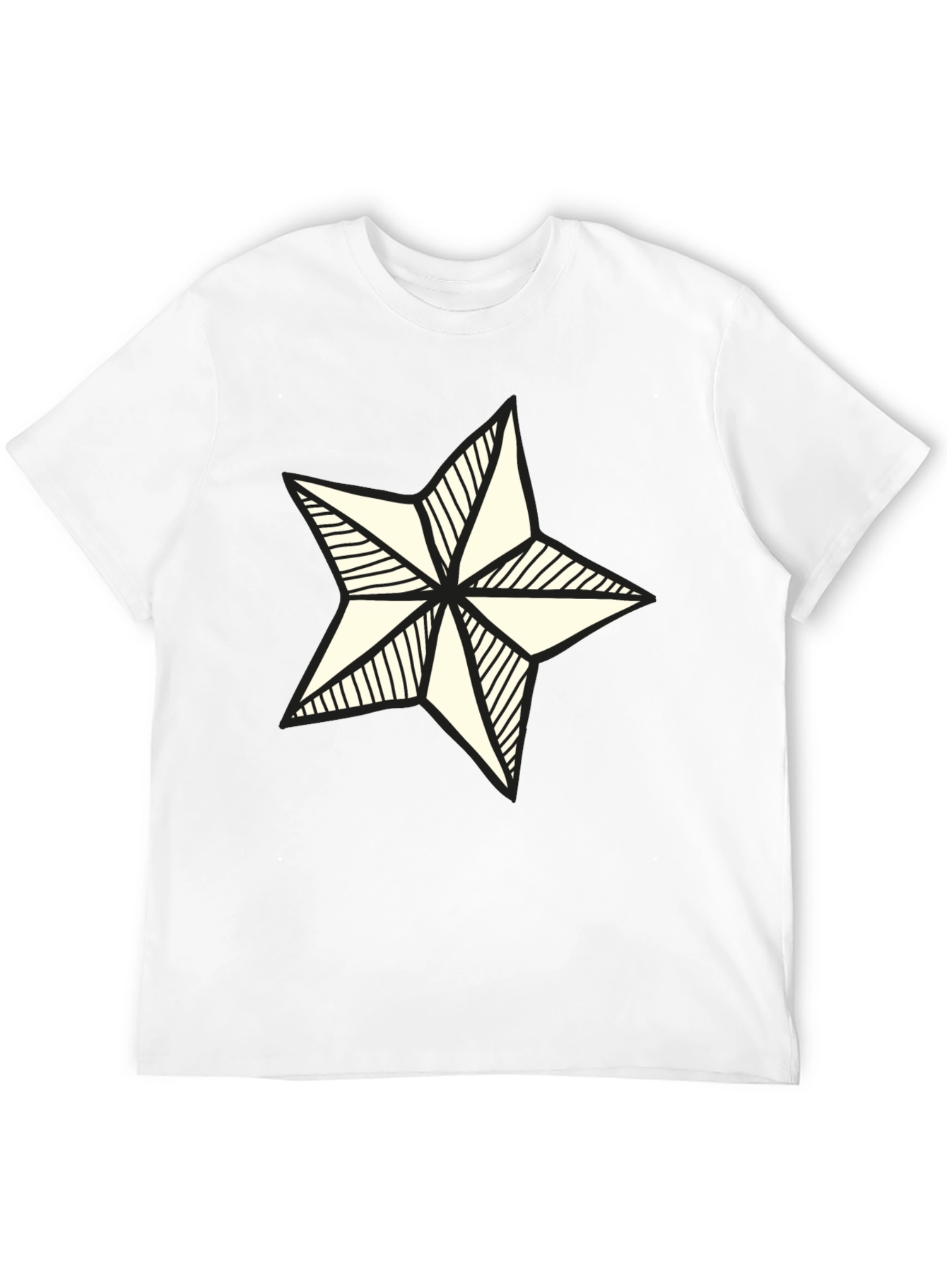 Nautical Star Graphic Tee - Stylish Black Cotton Shirt