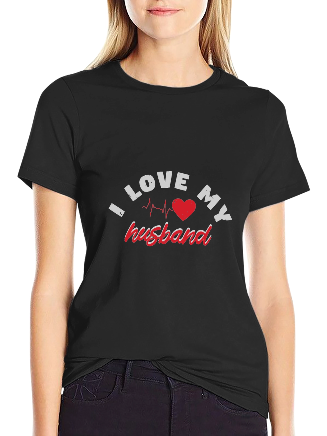 I Love My Husband Graphic Tee - Black