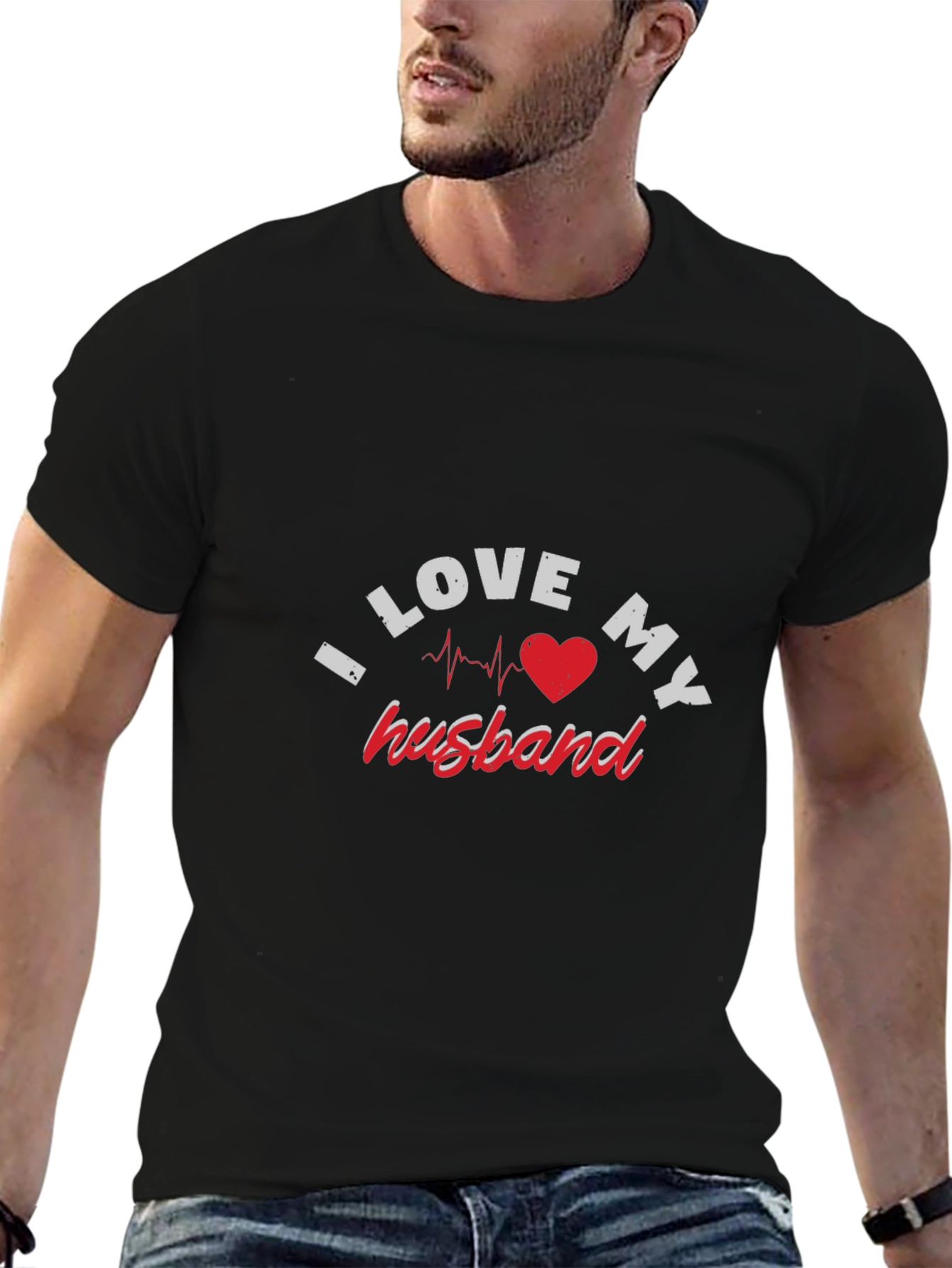I Love My Husband Graphic Tee - Black