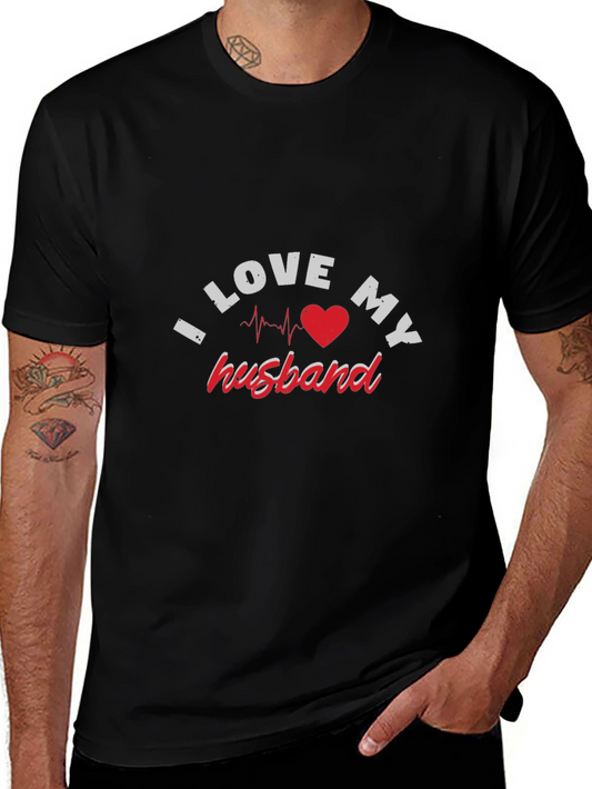 I Love My Husband Graphic Tee - Black
