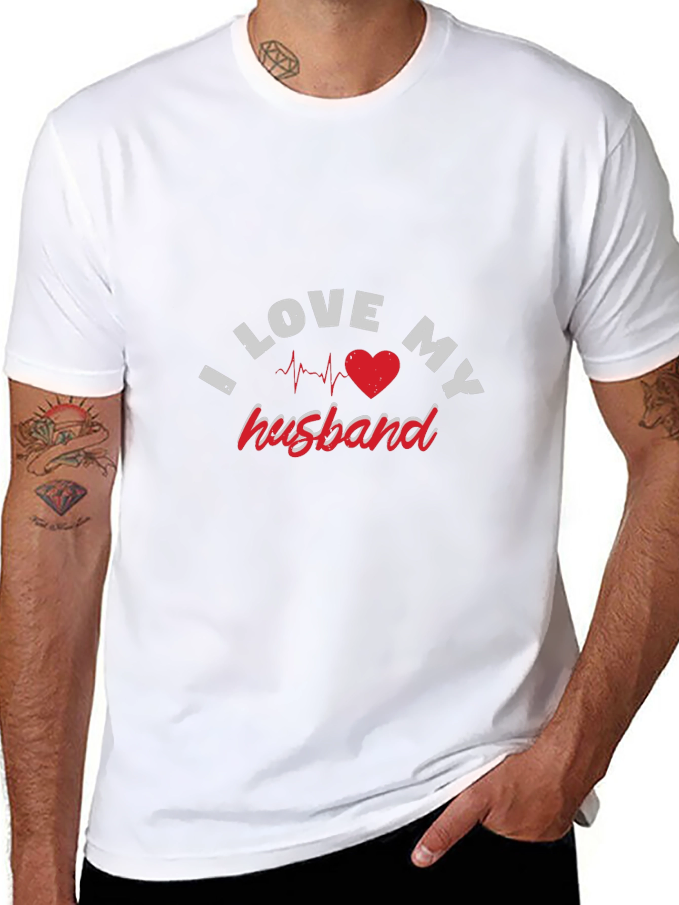 I Love My Husband Graphic Tee - Black