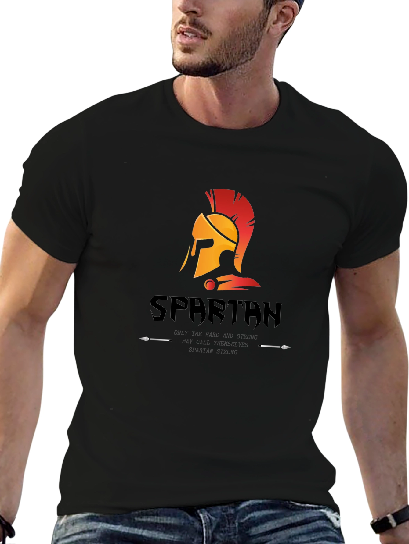 Spartan Helmet Graphic T-Shirt - Mens Black Tee