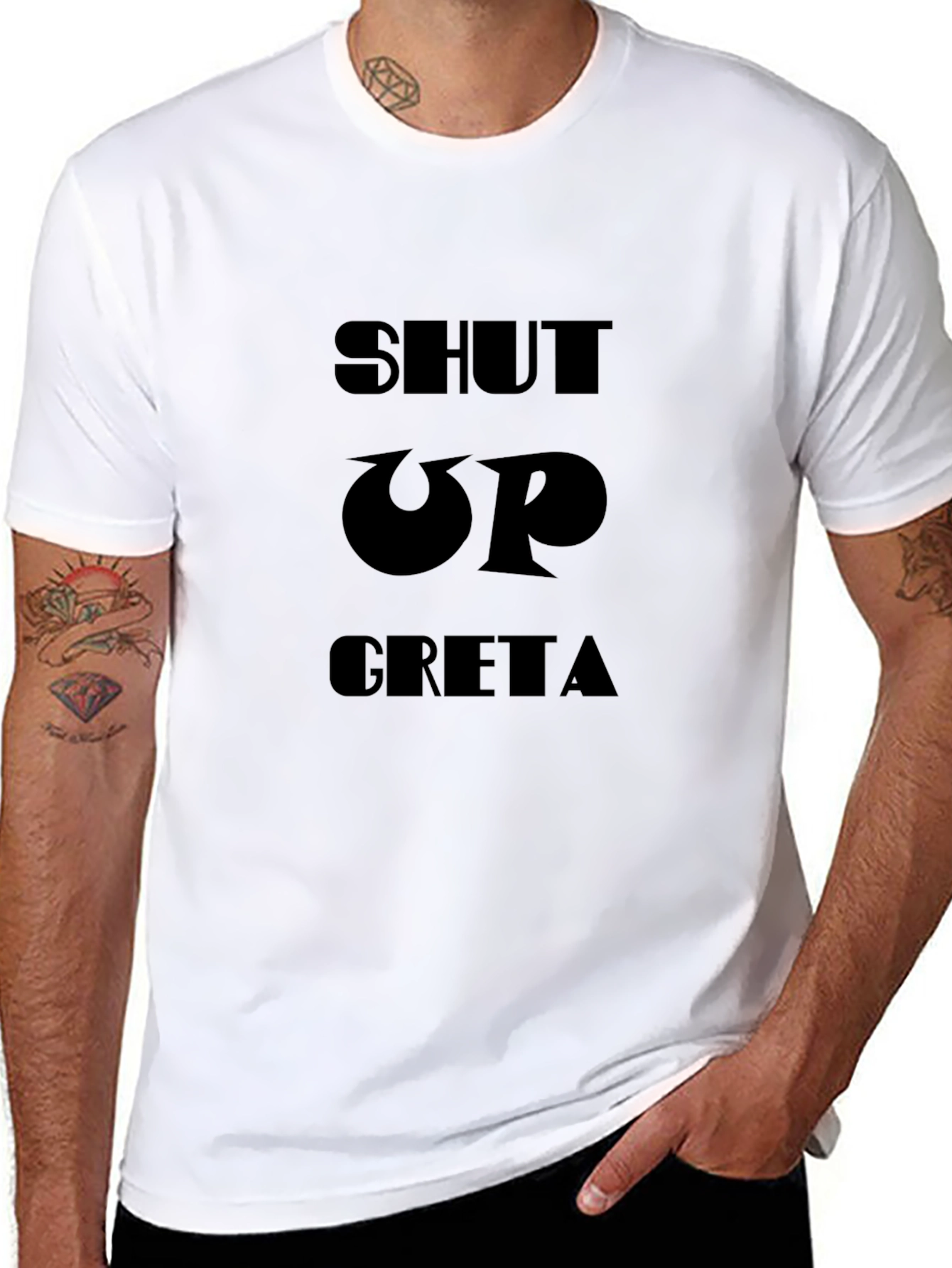 Shut Up Greta Tee - Black Graphic T-Shirt