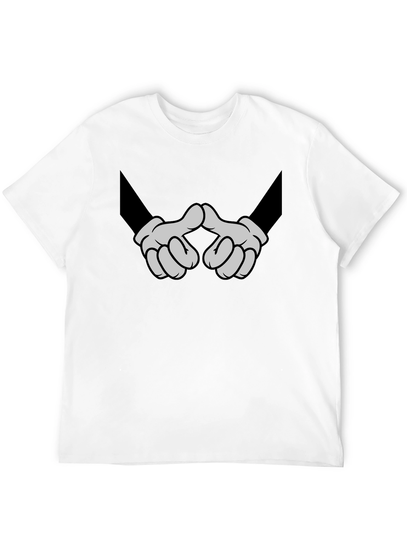 Cartoon Hands Graphic Black T-Shirt