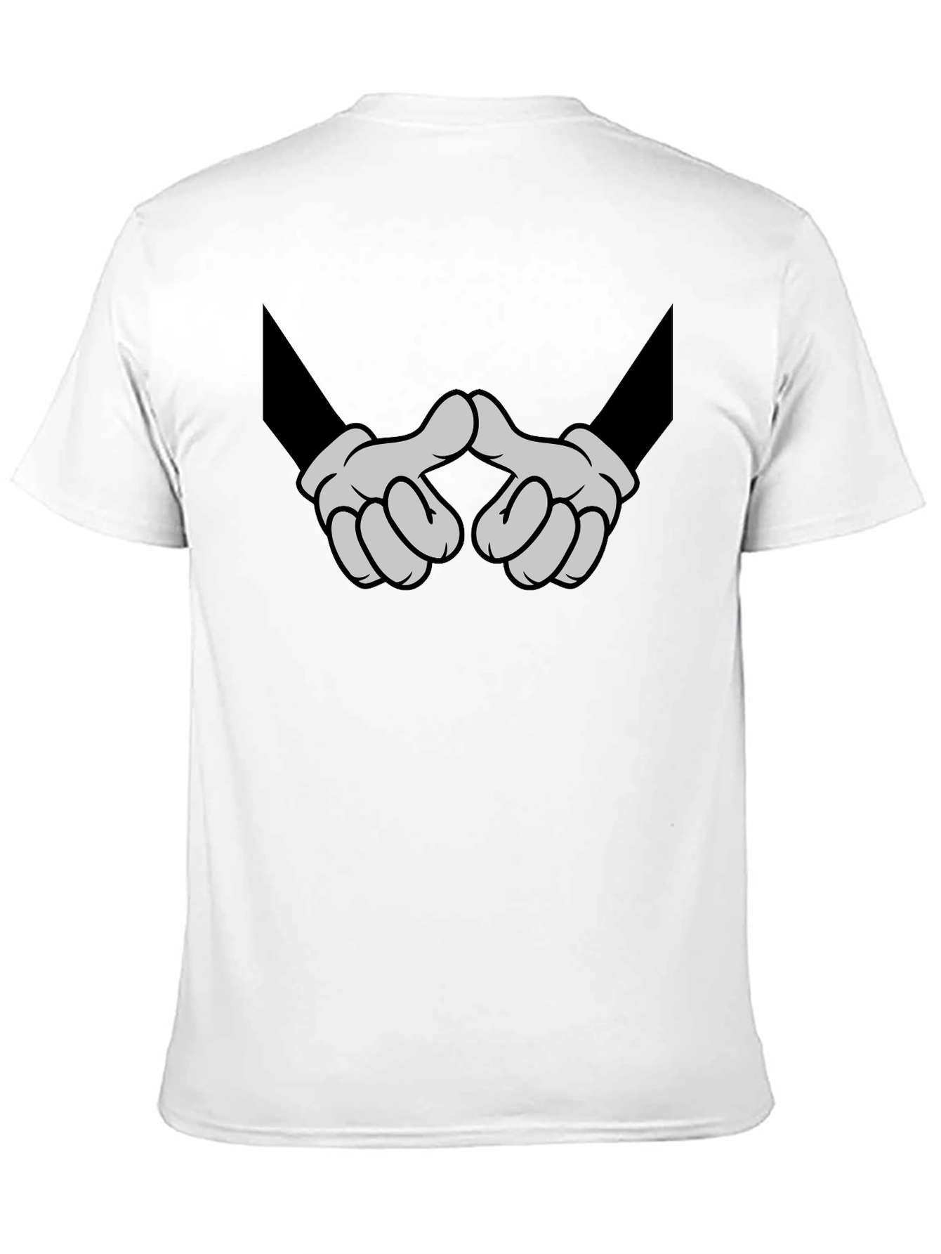 Cartoon Hands Graphic Black T-Shirt