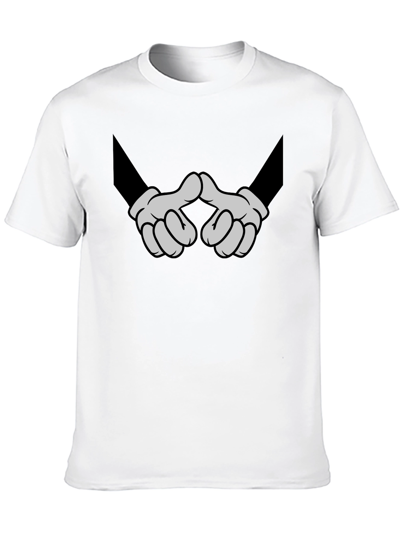 Cartoon Hands Graphic Black T-Shirt