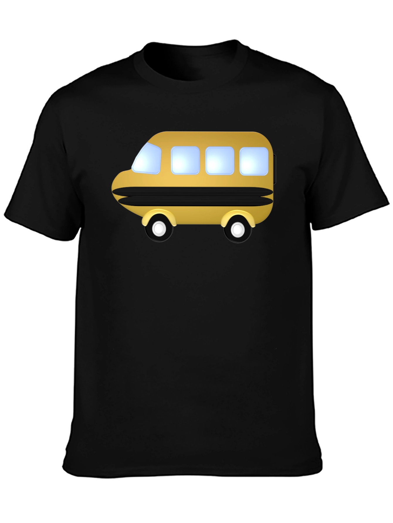 Cartoon Bus Graphic Tee - Black