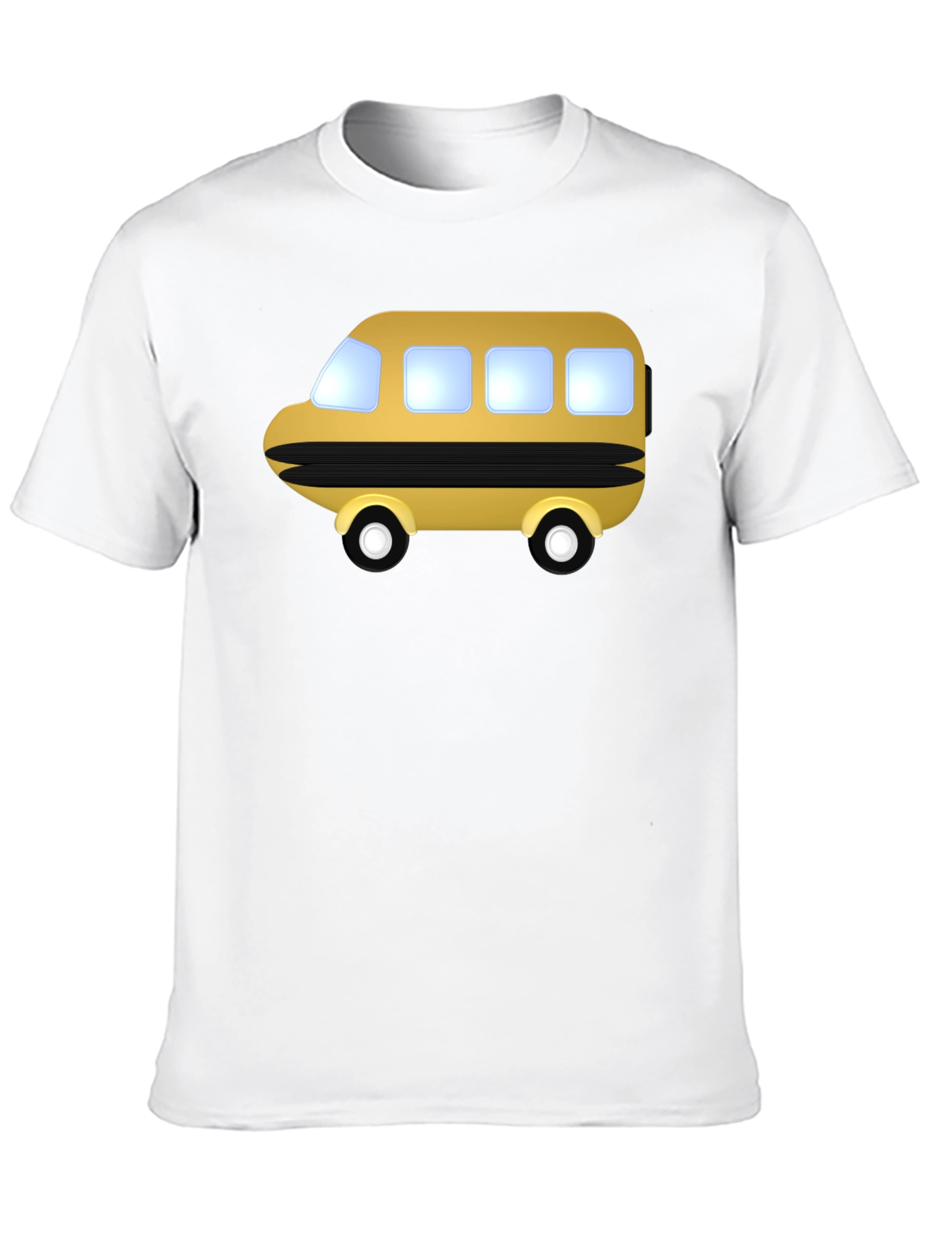 Cartoon Bus Graphic Tee - Black
