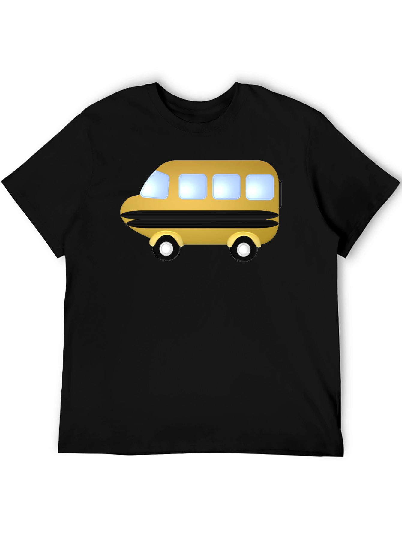 Cartoon Bus Graphic Tee - Black