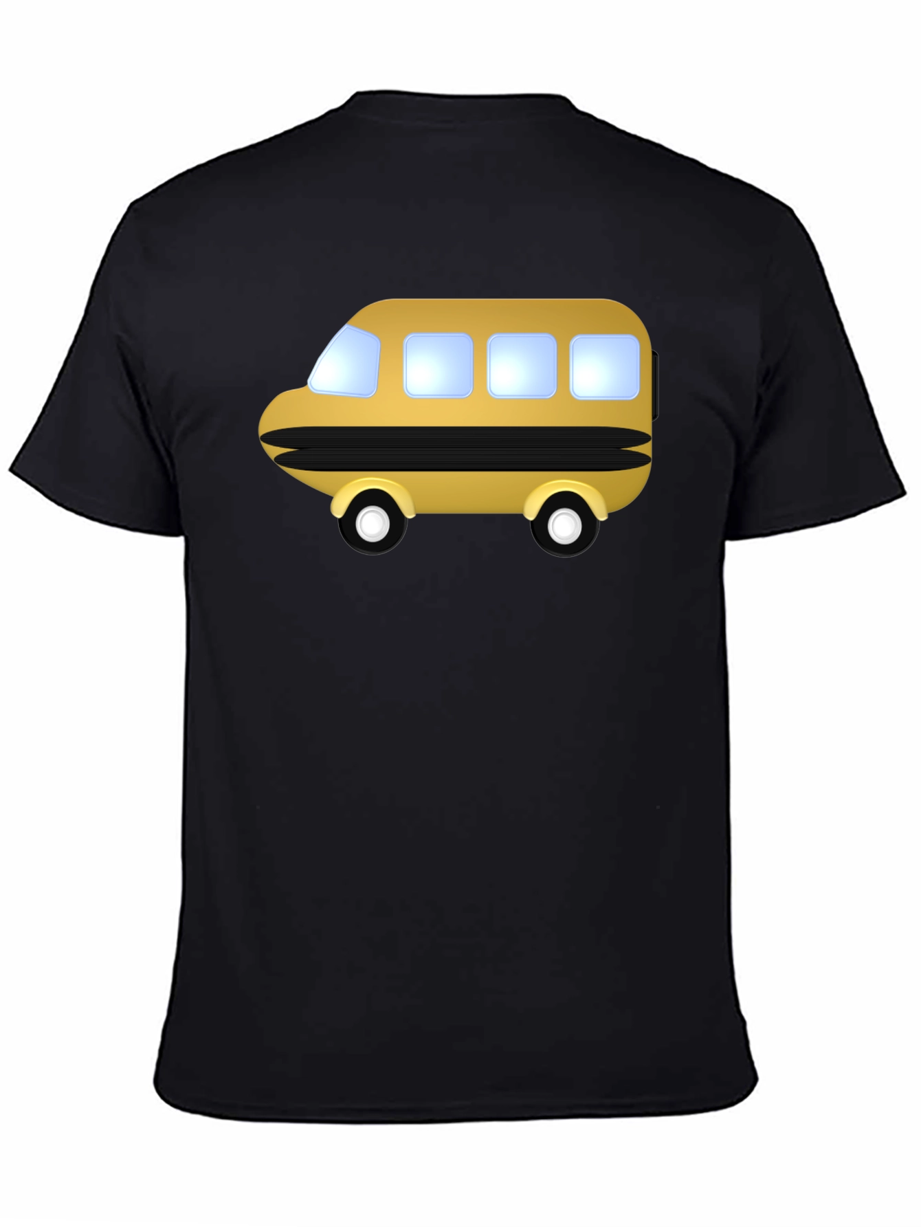 Cartoon Bus Graphic Tee - Black