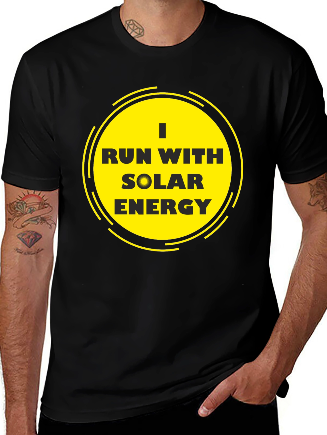 Solar Energy T-Shirt - Black Eco-Friendly Design