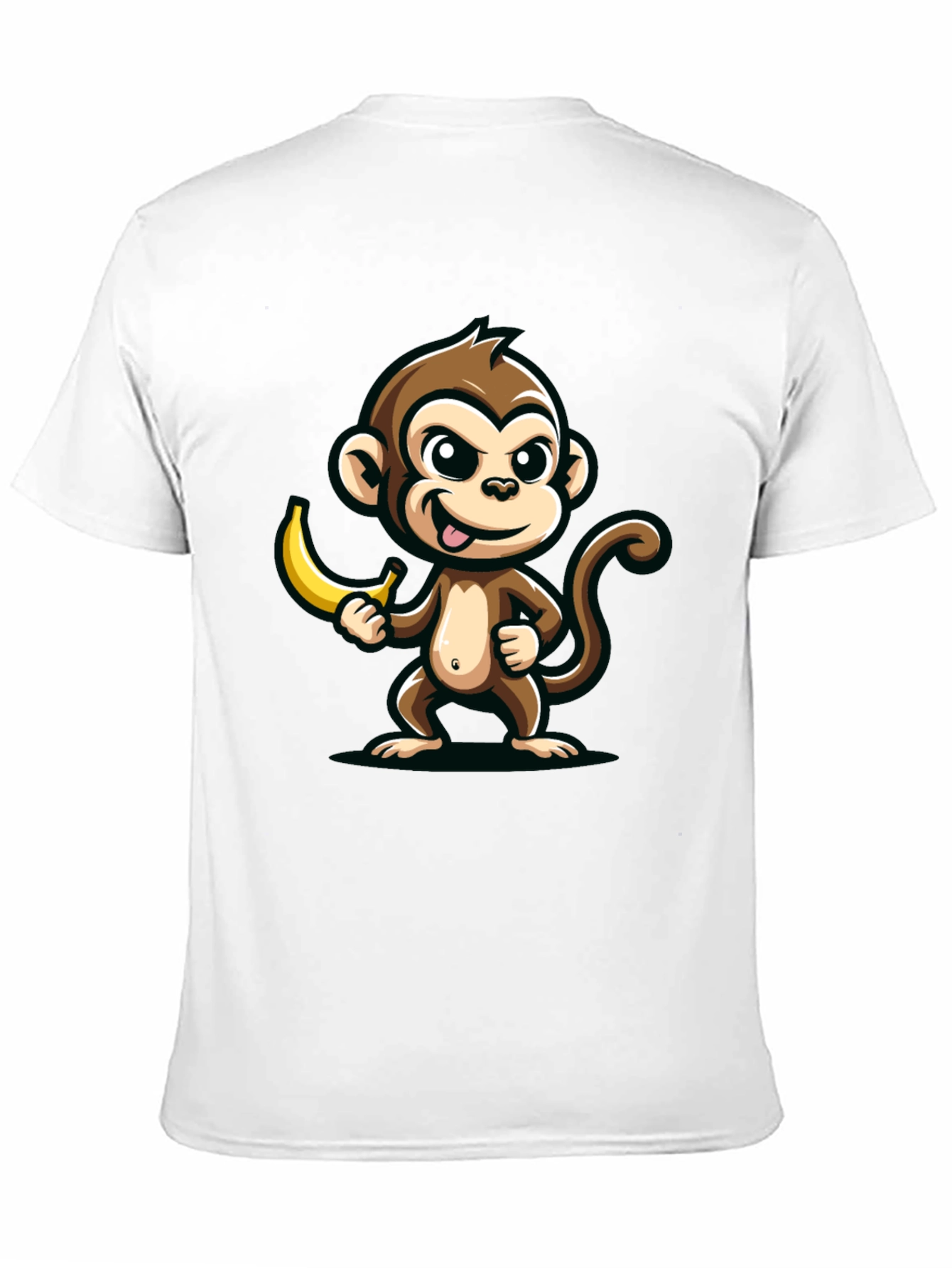 Funny Monkey Banana Graphic Tee - Black