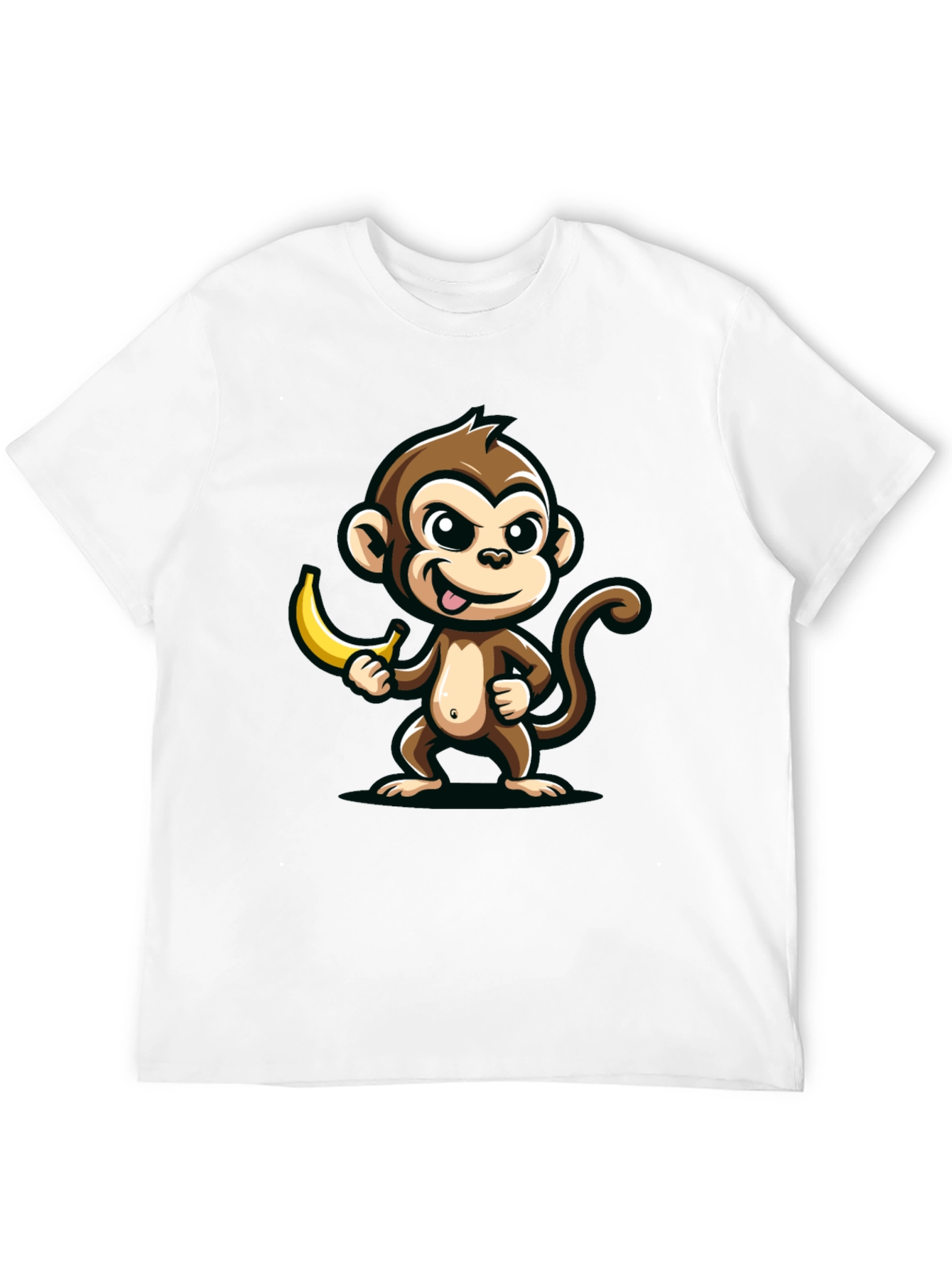 Funny Monkey Banana Graphic Tee - Black
