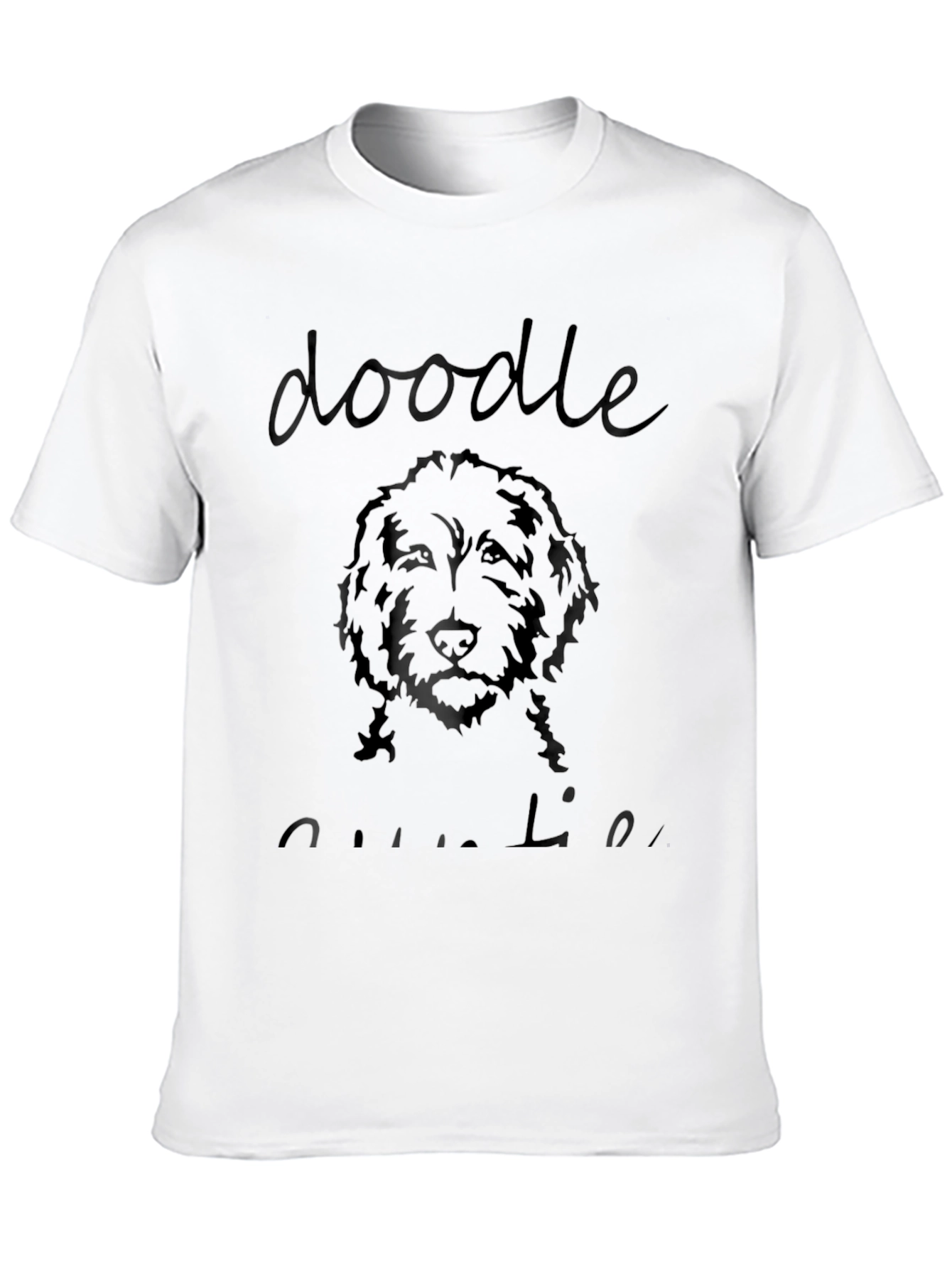 Doodle Auntie T-Shirt - Black Crew Neck Tee