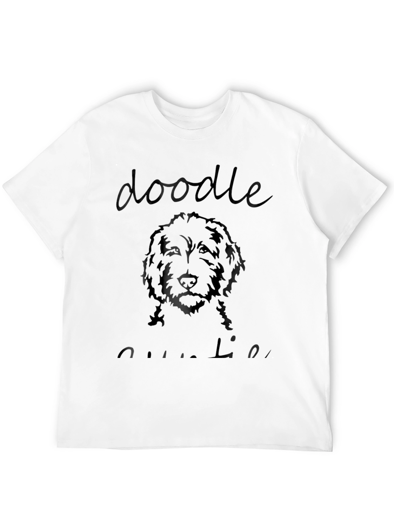 Doodle Auntie T-Shirt - Black Crew Neck Tee