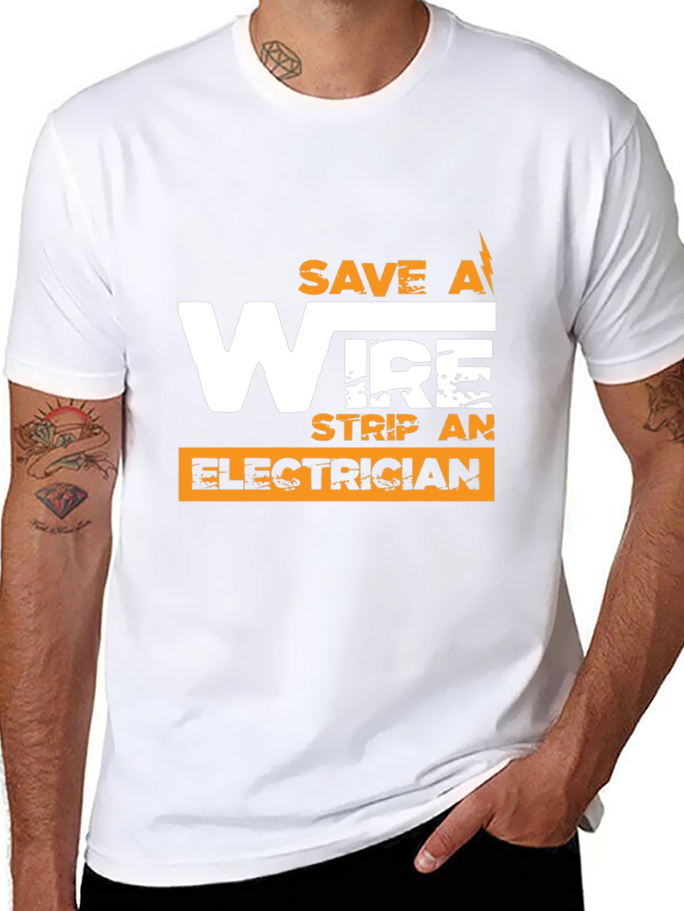 Save a Wire Strip an Electrician Funny T-Shirt