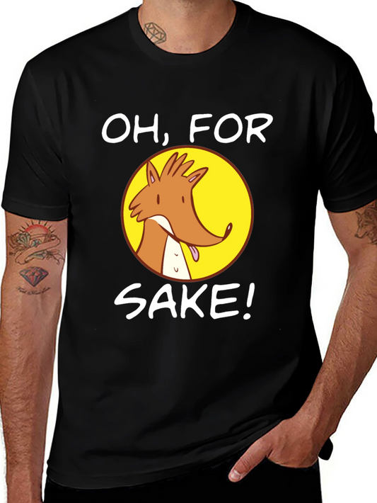 Oh For Fox Sake! Mens Black Graphic Tee