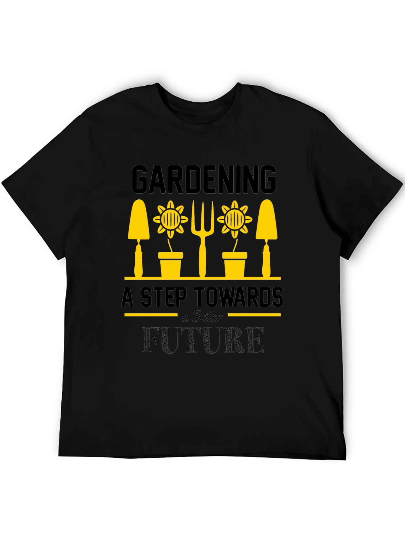 Gardening Future T-Shirt - Black Cotton Tee