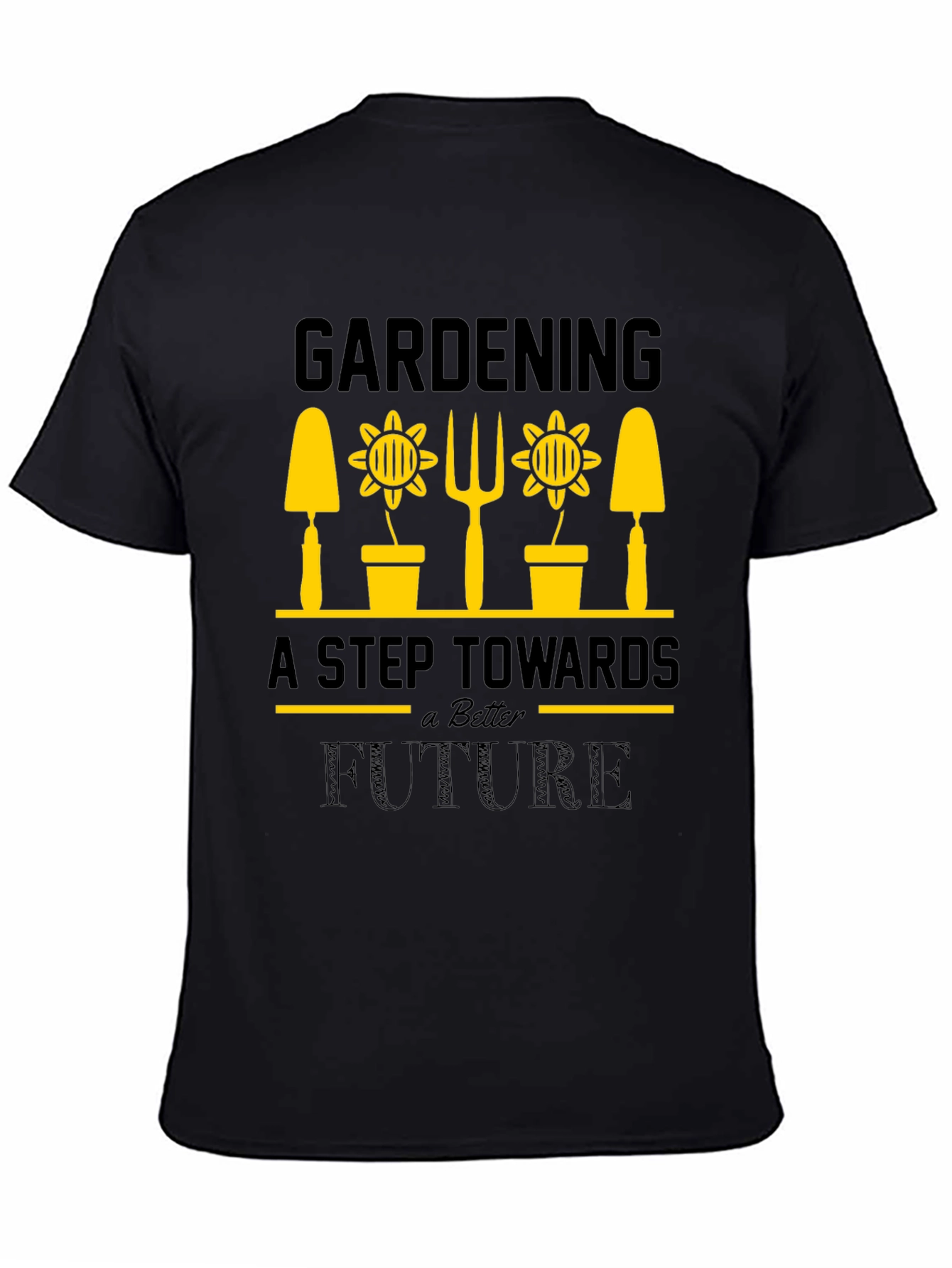 Gardening Future T-Shirt - Black Cotton Tee