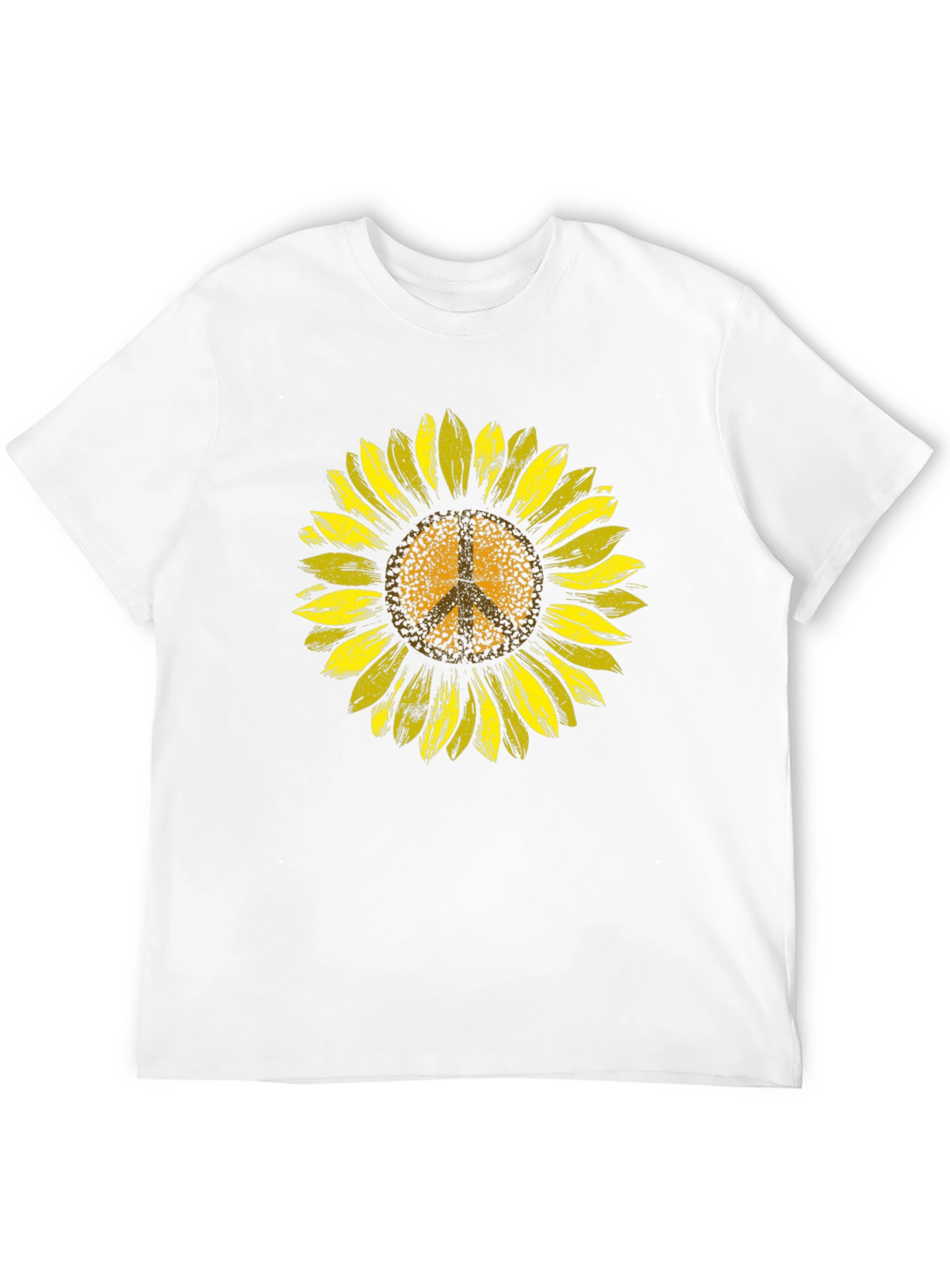 Sunflower Peace Sign Graphic Tee - Black