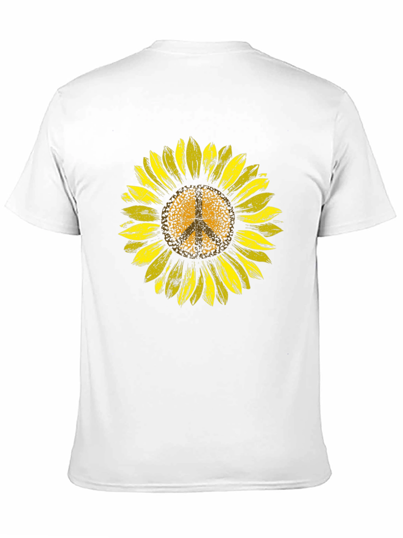 Sunflower Peace Sign Graphic Tee - Black