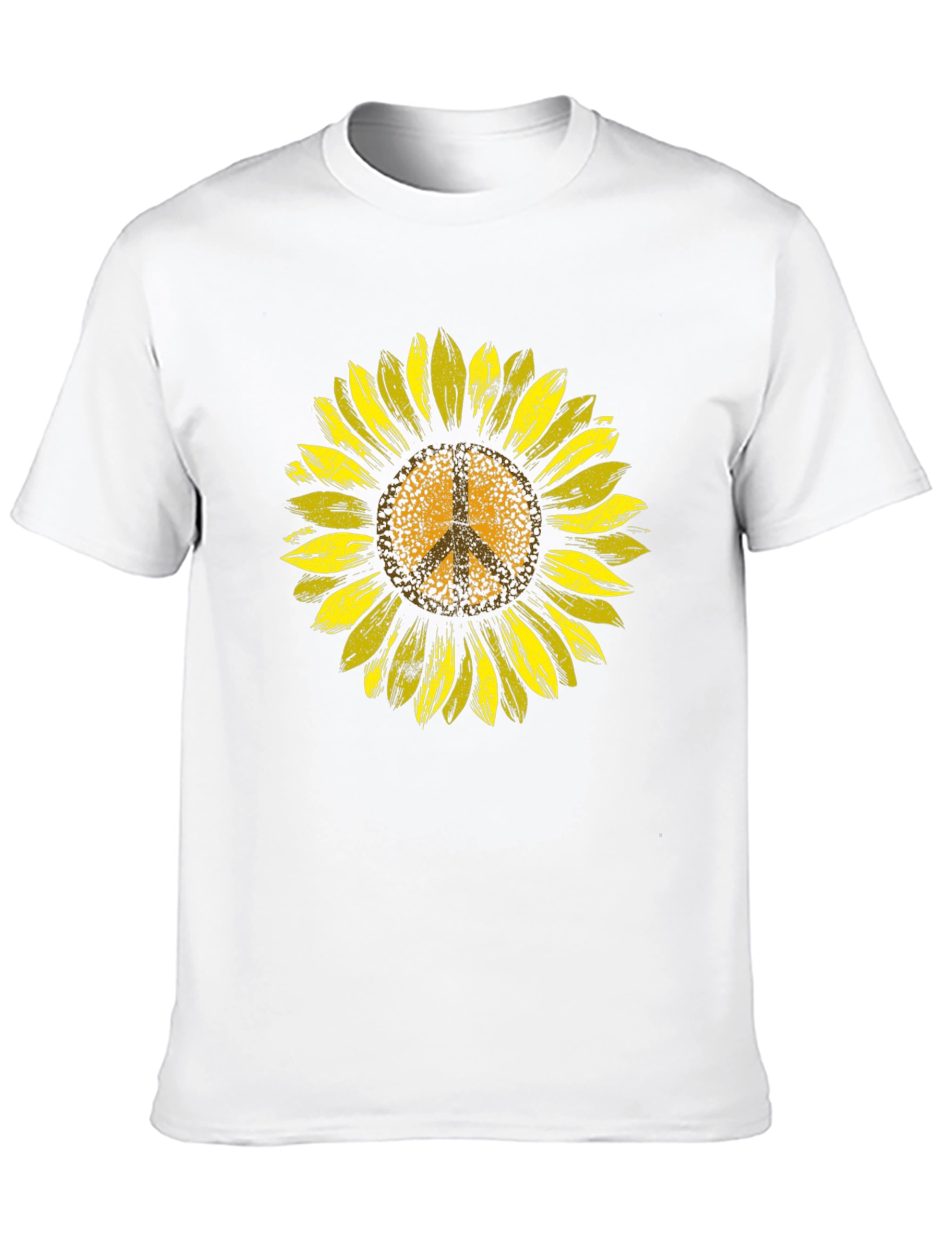 Sunflower Peace Sign Graphic Tee - Black