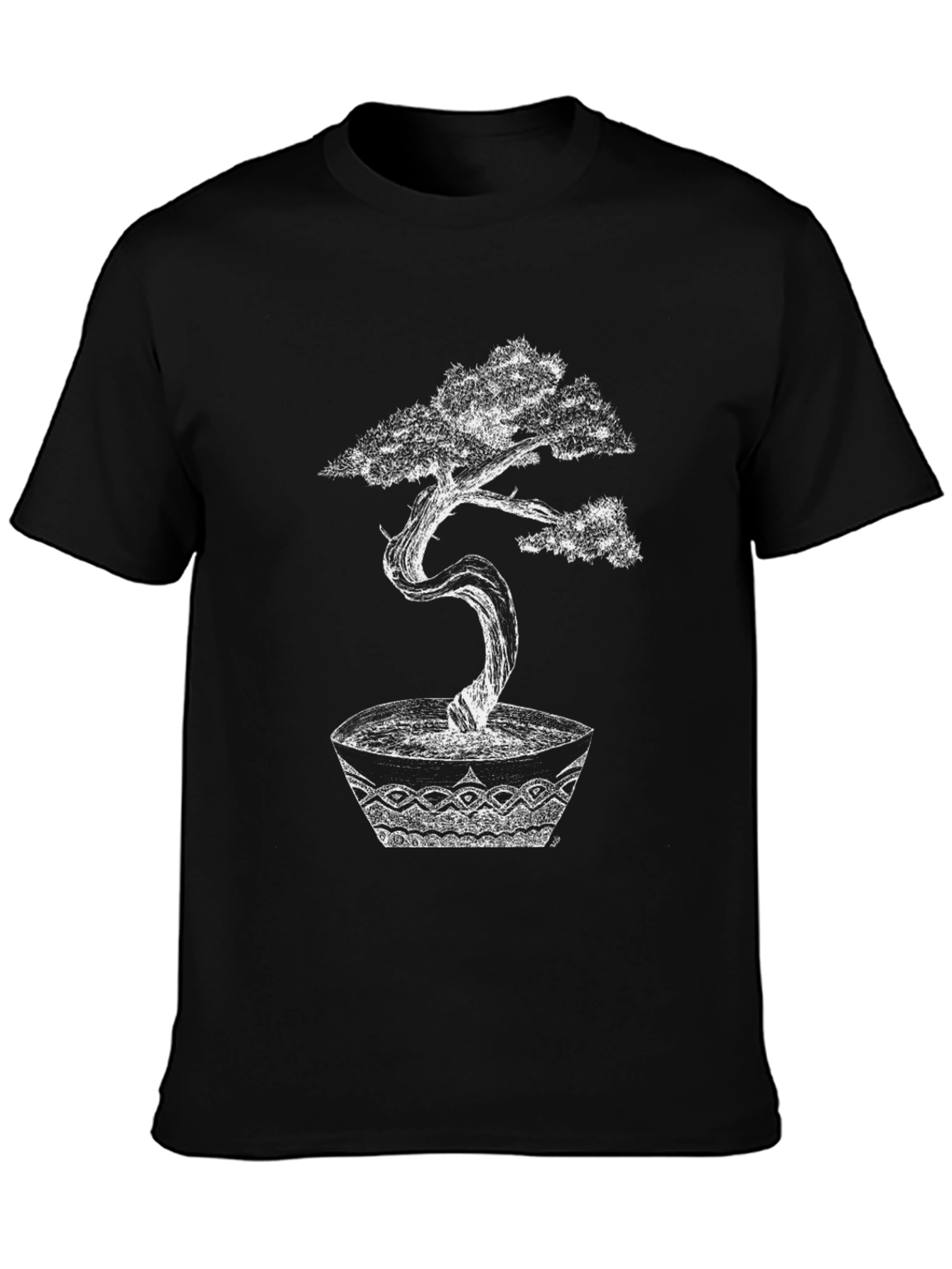 Bonsai Tree Graphic Tee - Artistic Black T-Shirt
