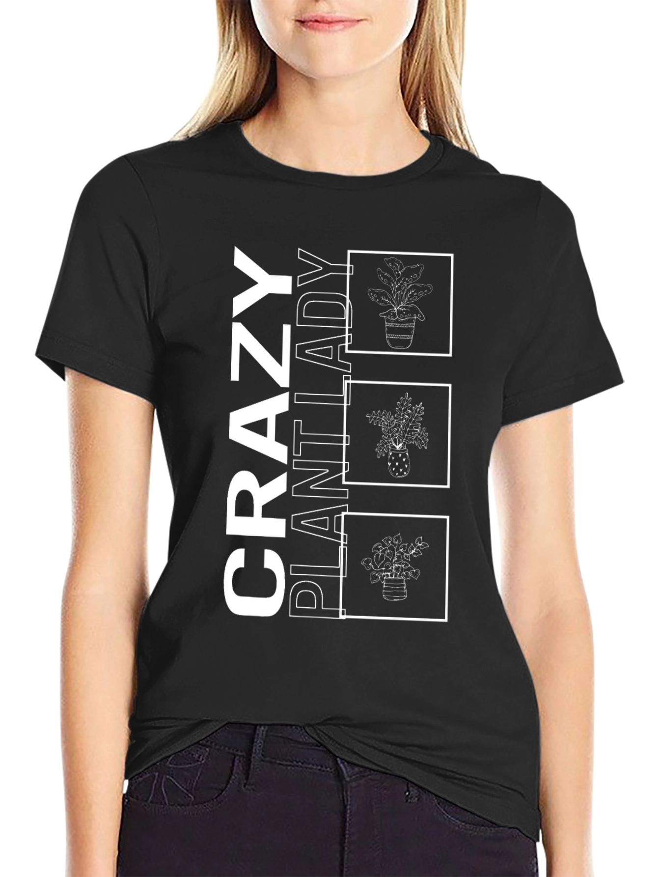 Crazy Plant Lady Graphic Tee - Black