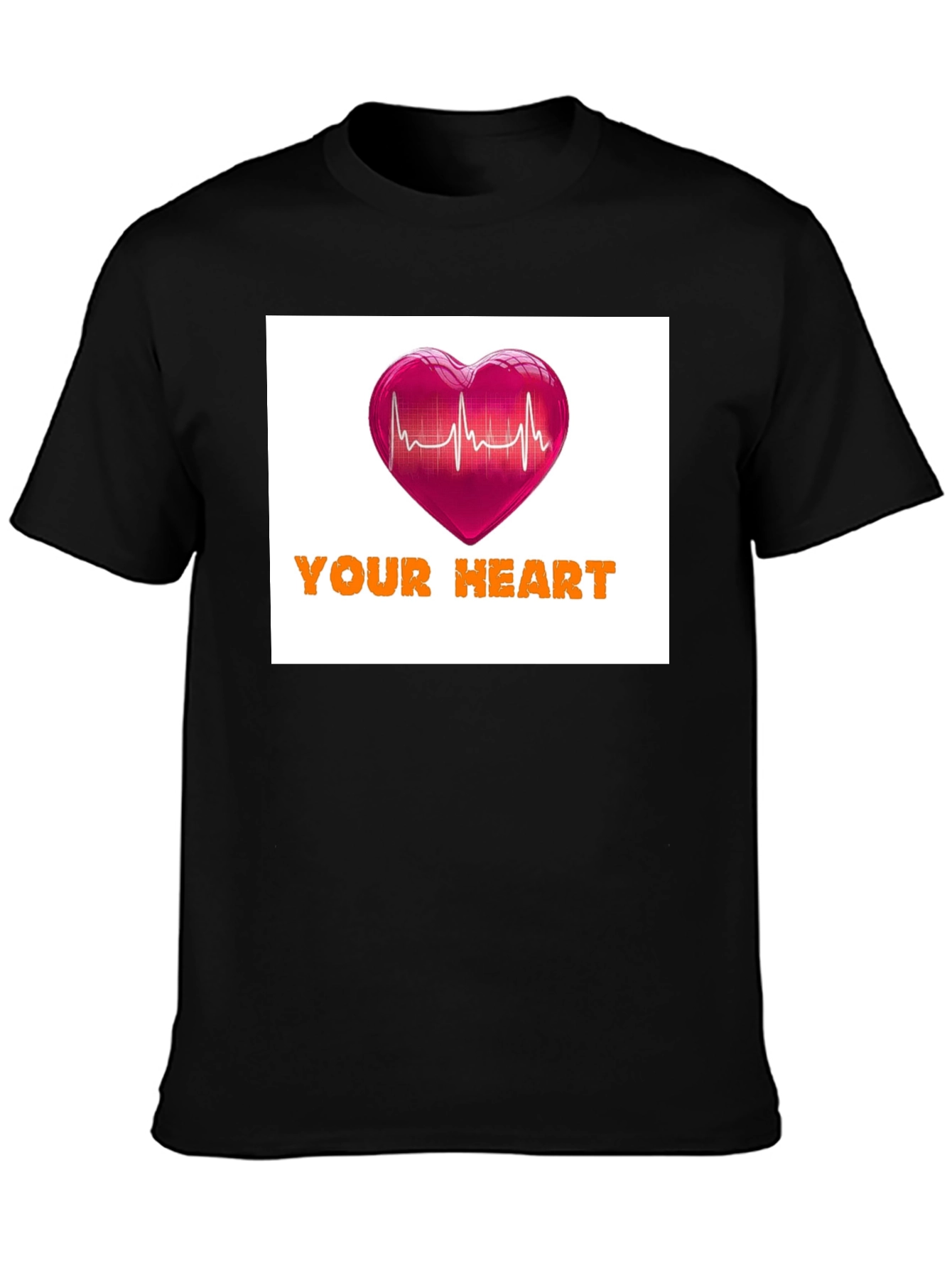 Your Heartbeat Graphic Black T-Shirt