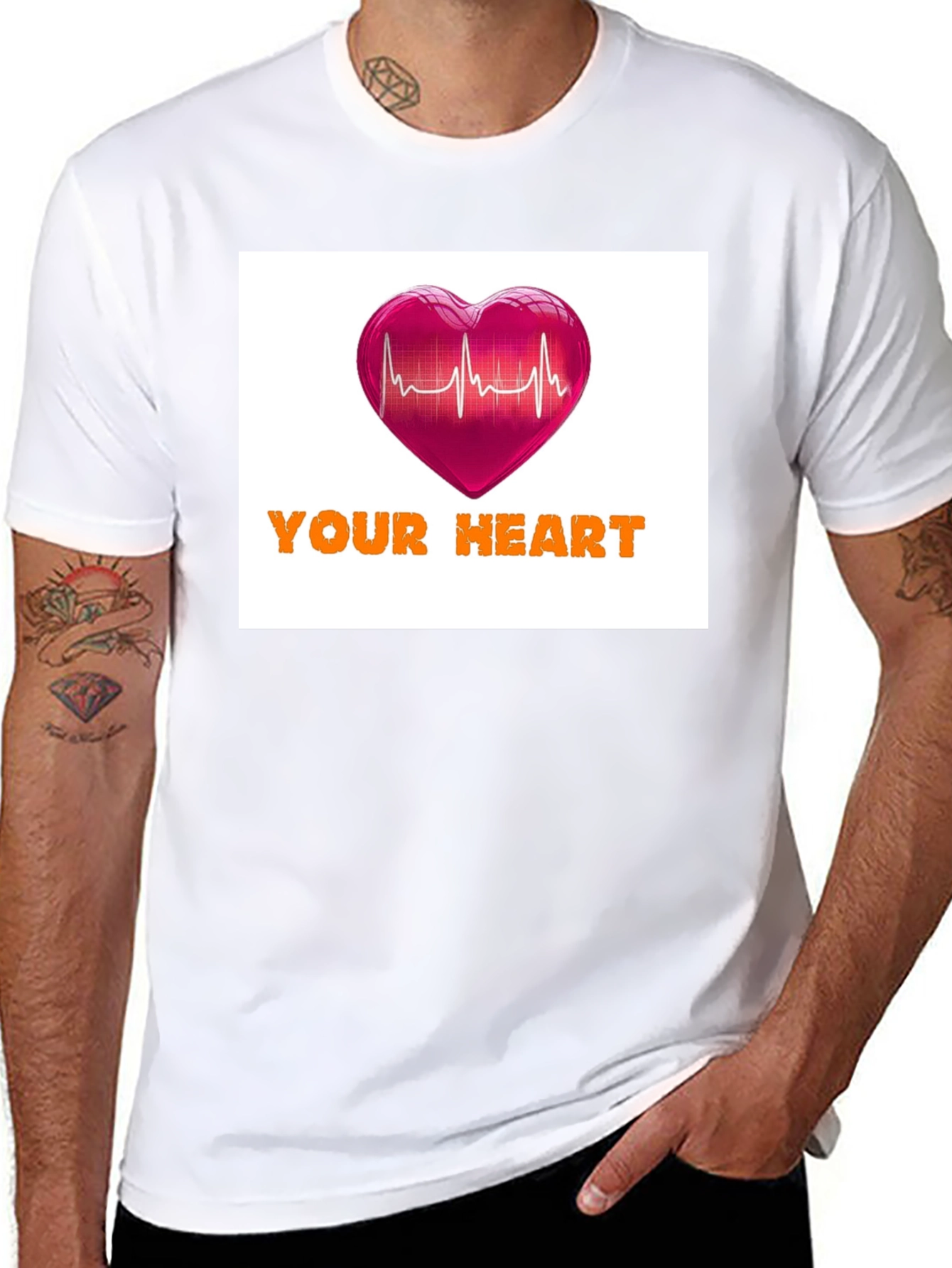 Your Heartbeat Graphic Black T-Shirt