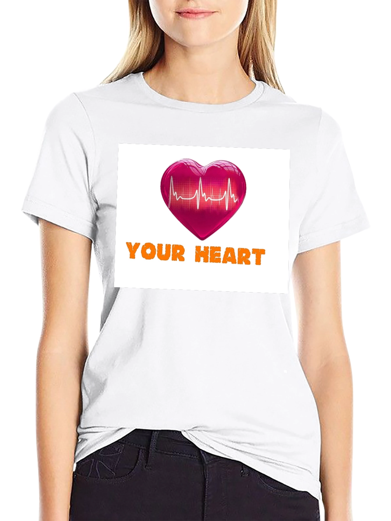 Your Heartbeat Graphic Black T-Shirt