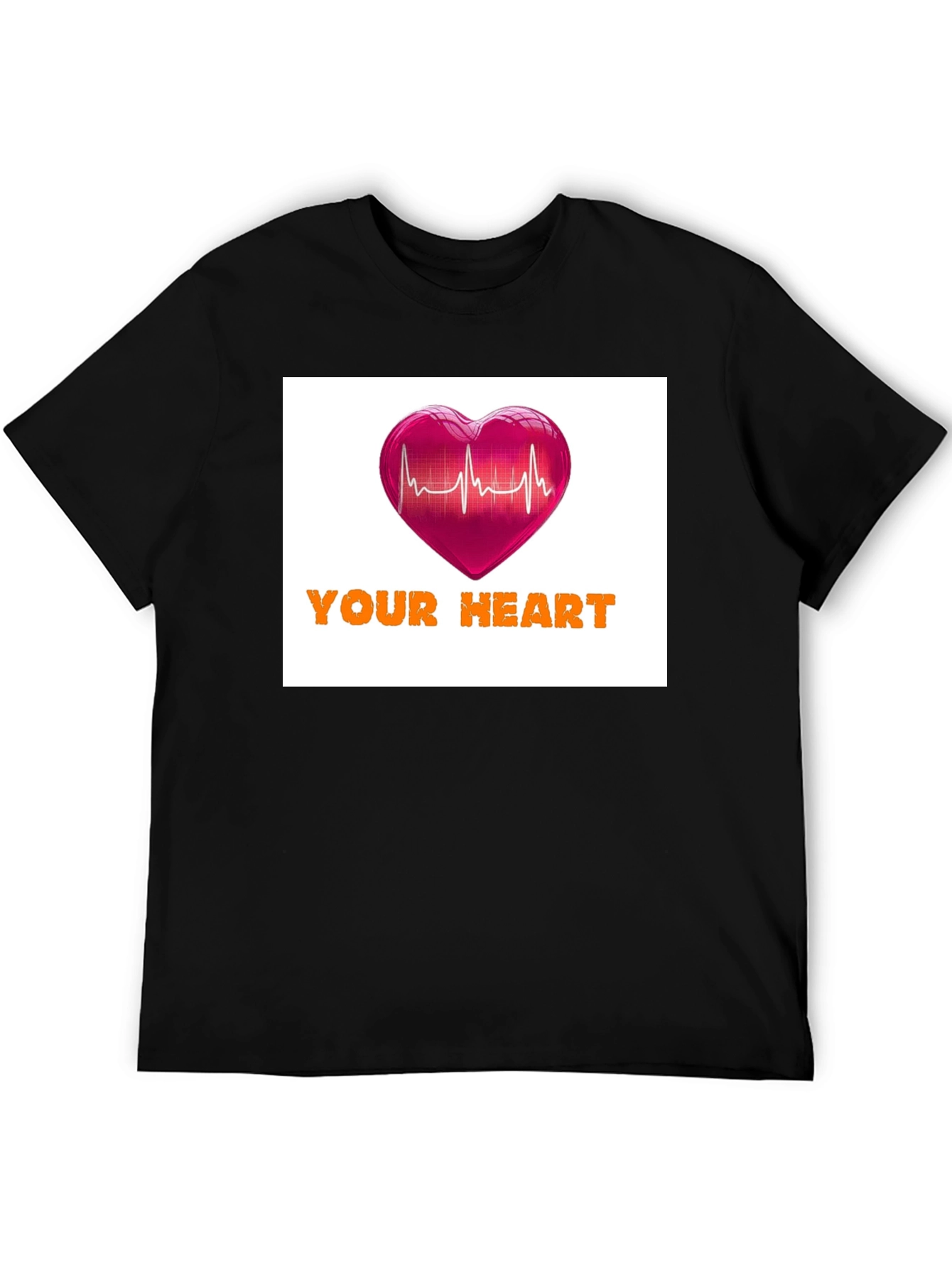 Your Heartbeat Graphic Black T-Shirt