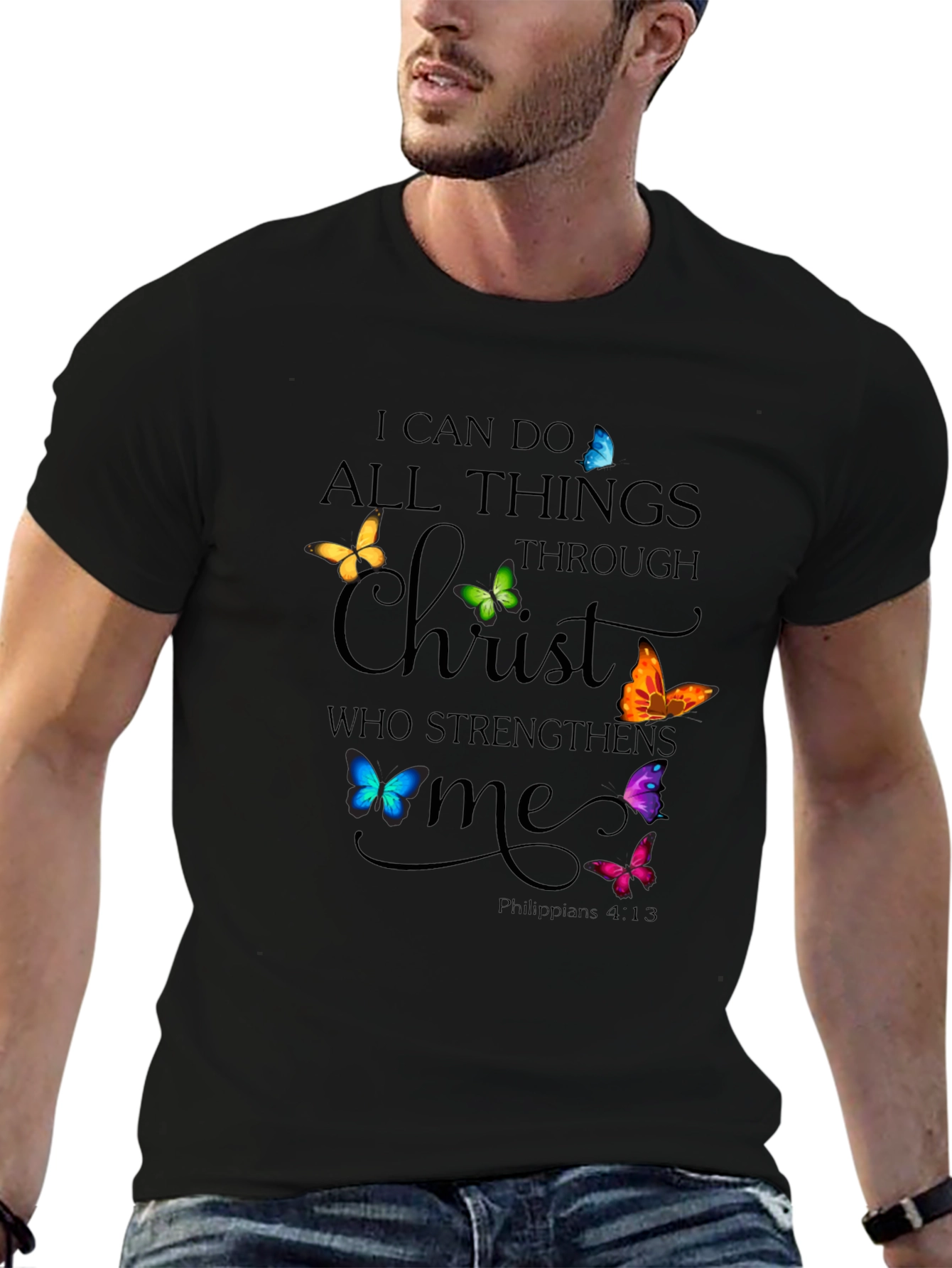 I Can Do All Things Through Christ Black T-Shirt
