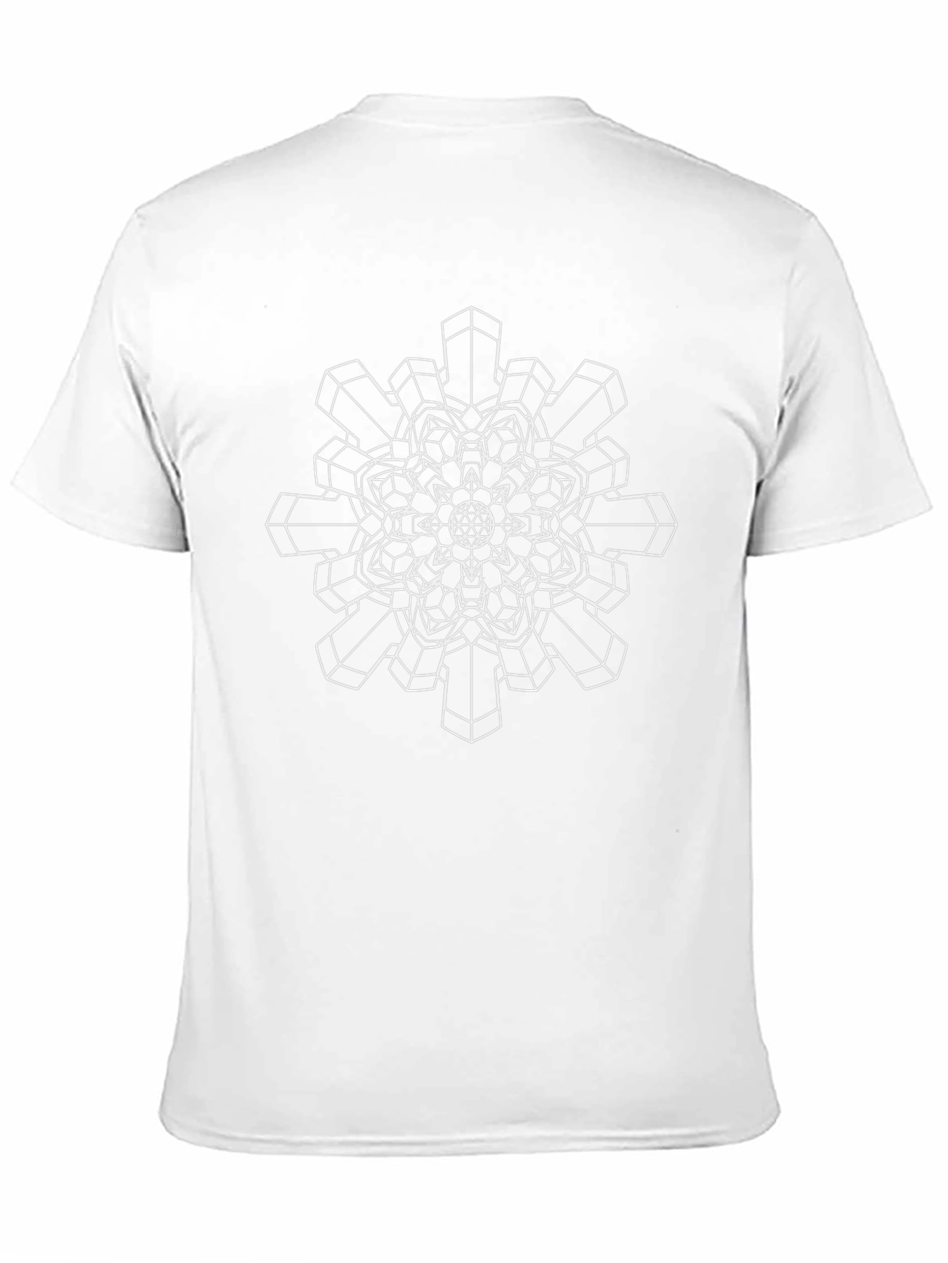 Geometric Snowflake Graphic Tee - Black Cotton