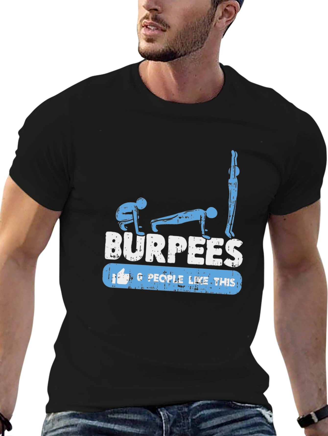 Burpees Fitness Graphic T-Shirt - Black