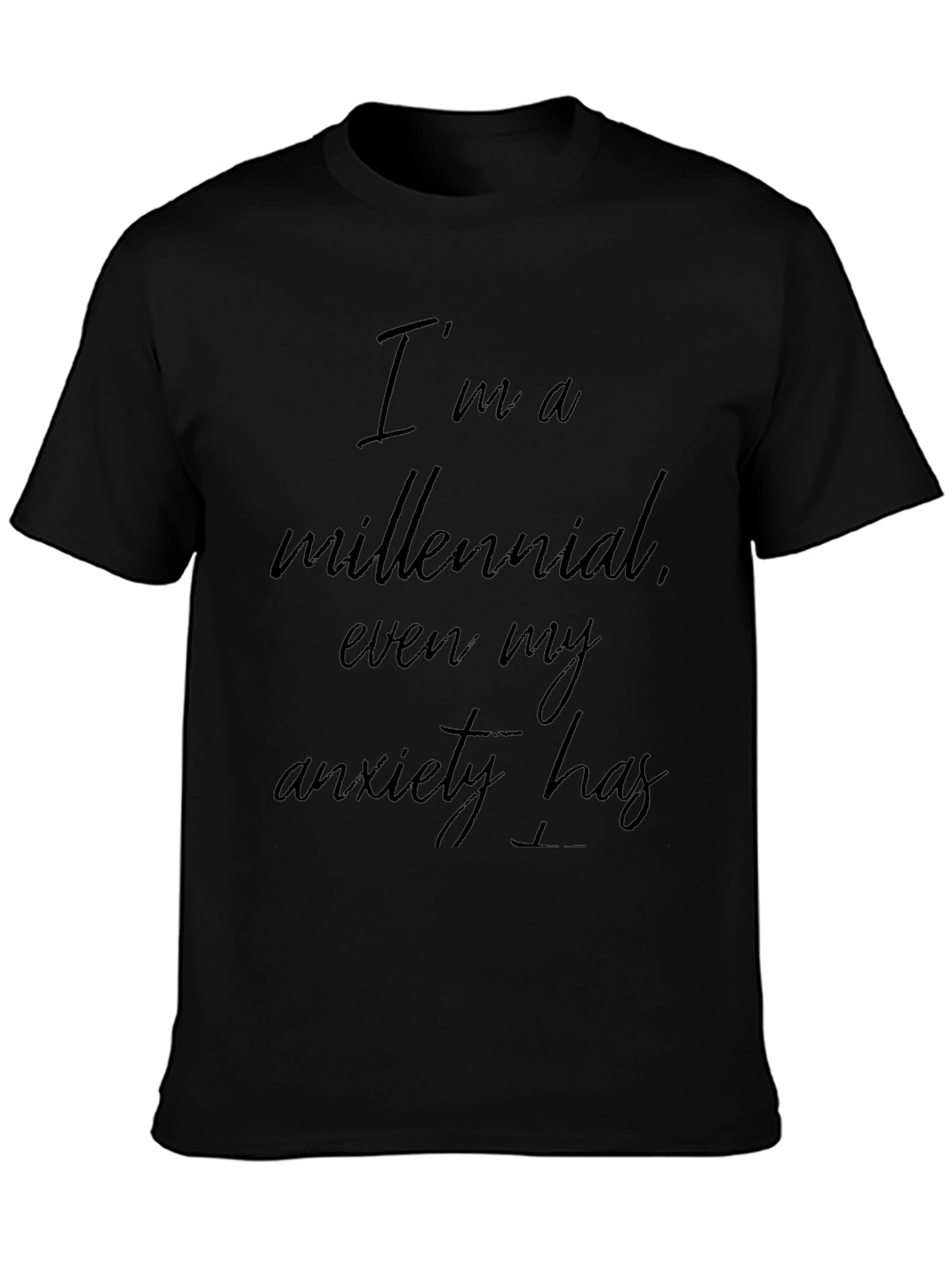 Millennial Anxiety Graphic Tee - Black