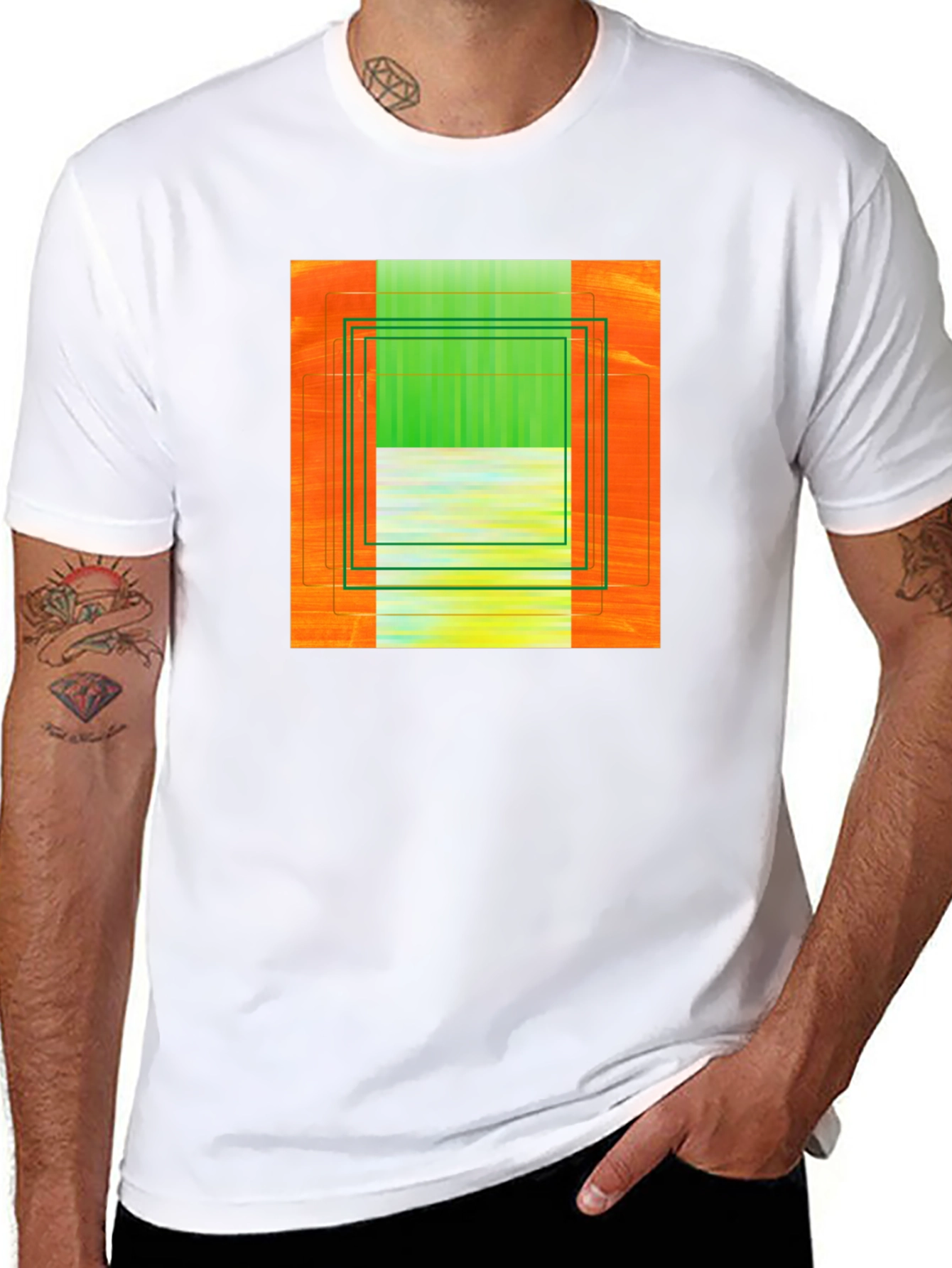 Abstract Graphic Print Tee - Modern Art T-Shirt