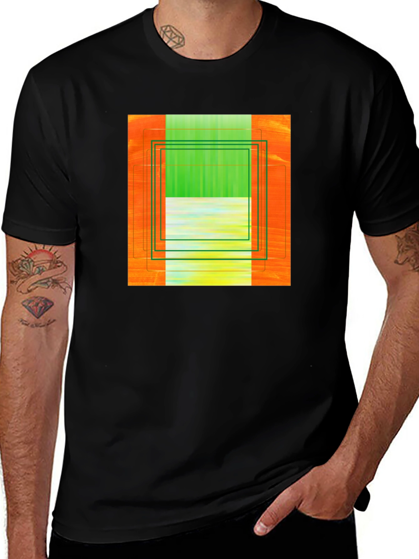Abstract Graphic Print Tee - Modern Art T-Shirt
