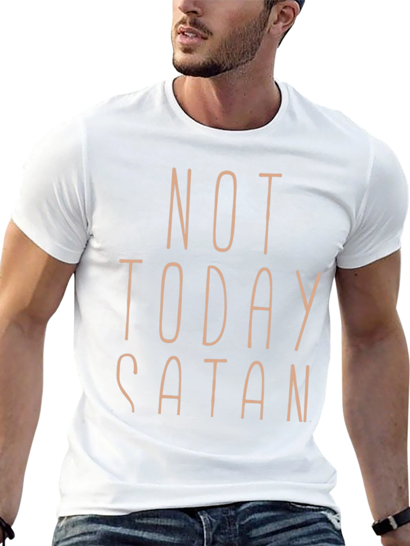 Not Today Satan Graphic Tee - Black